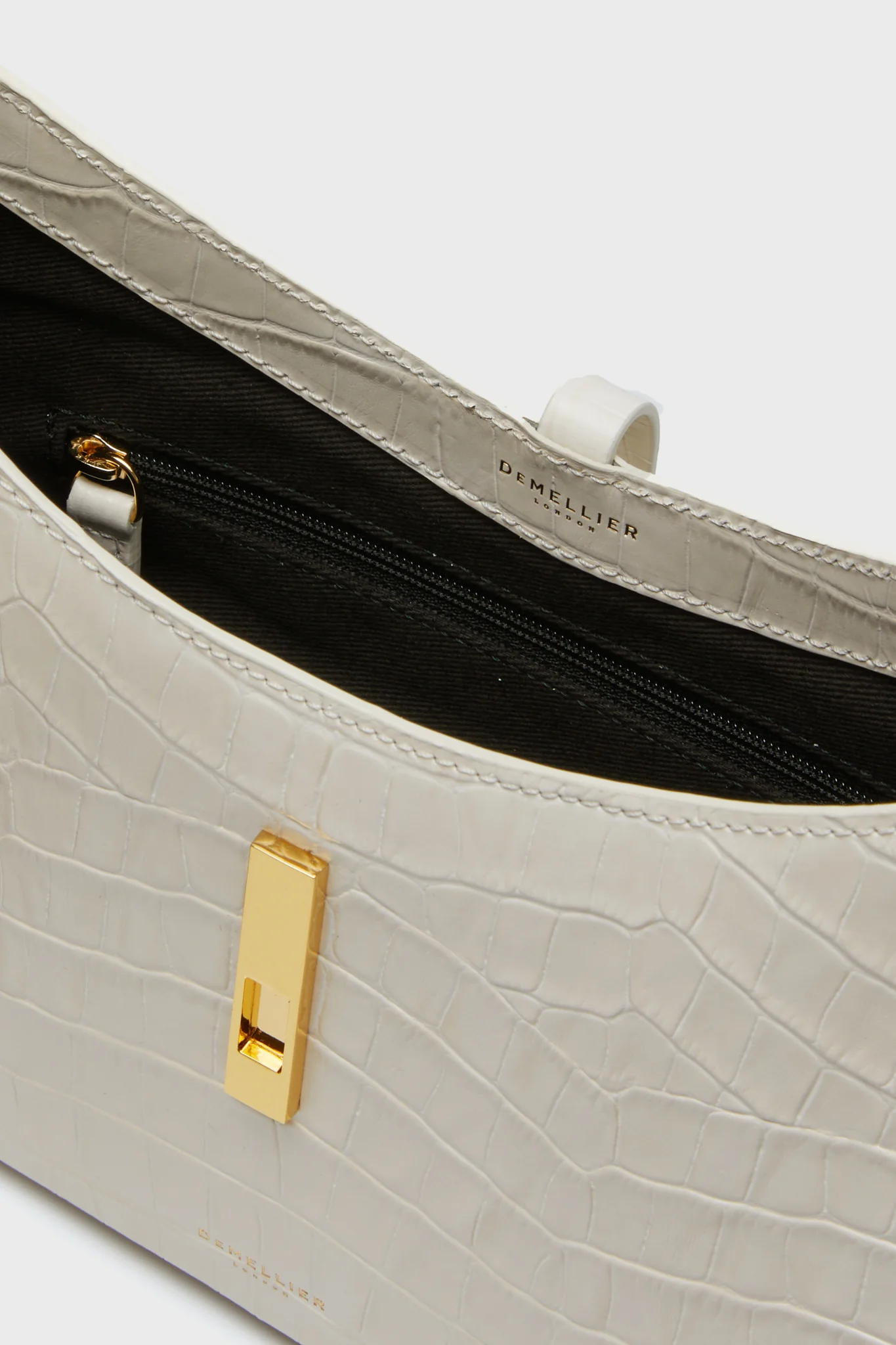 Off White Croc Effect Tokyo Bag - Image 4