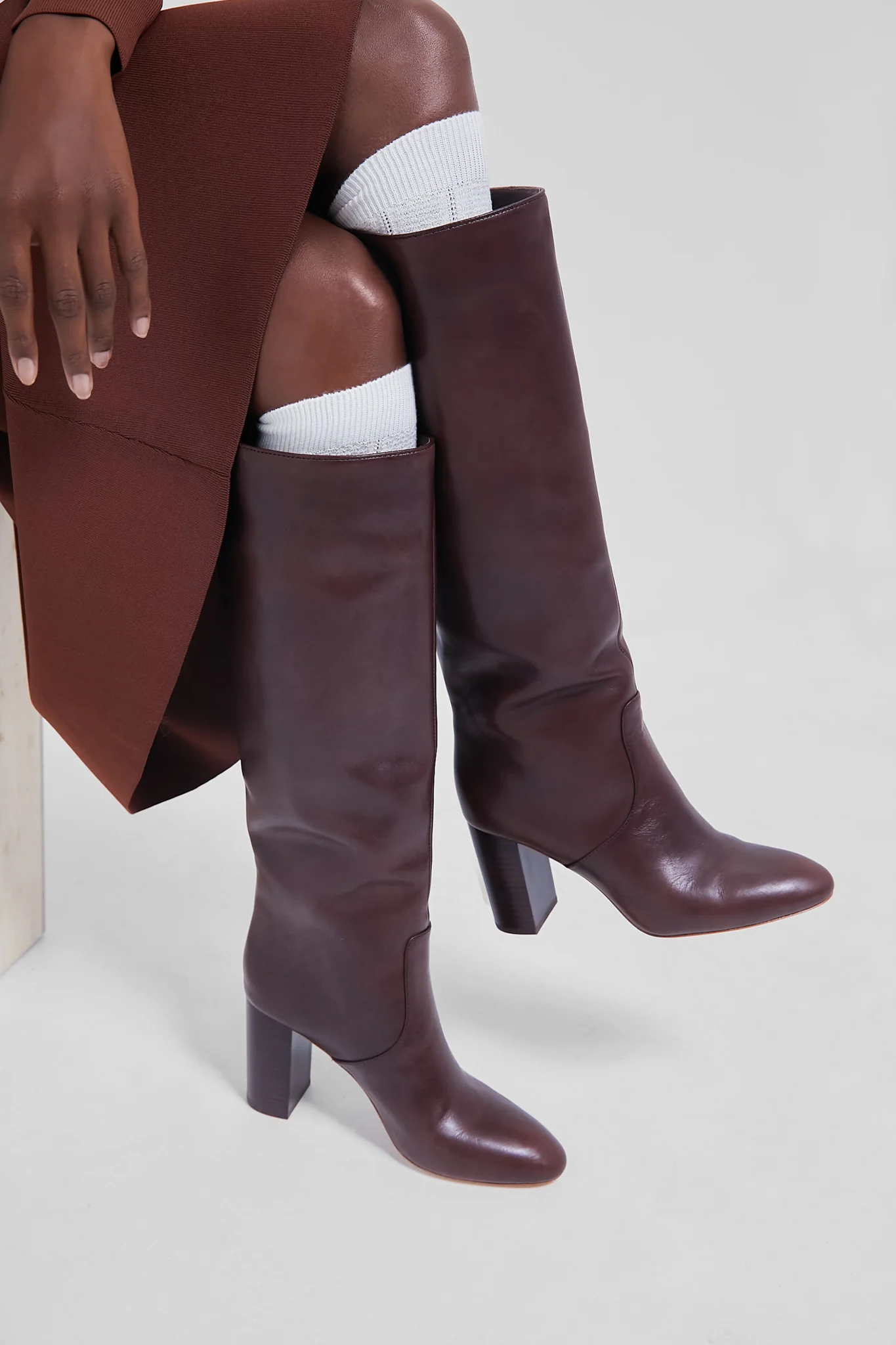 Off-White Needlepoint Knee High - Image 3