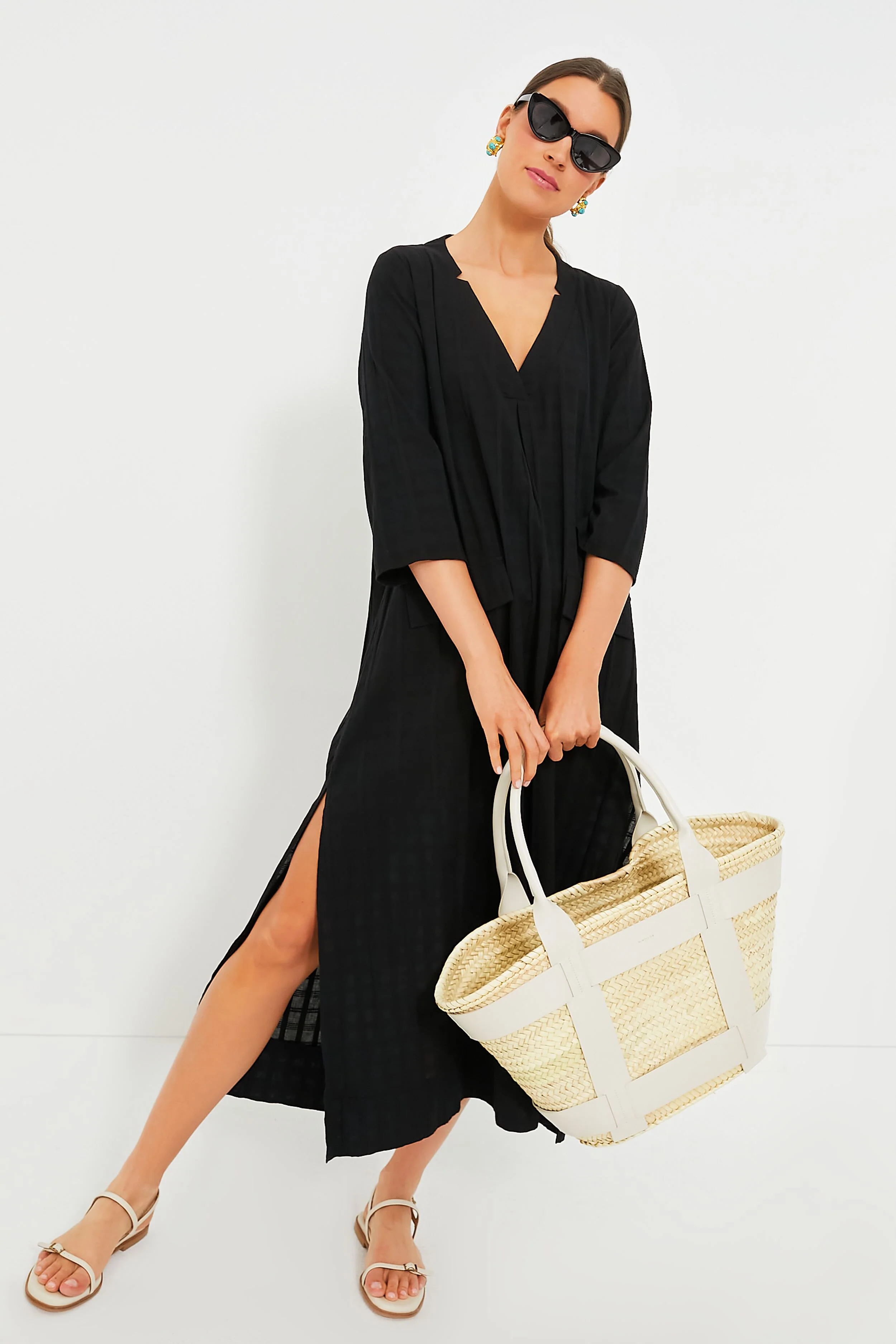 Off White Raffia Maxi Santorini Bag - Image 2