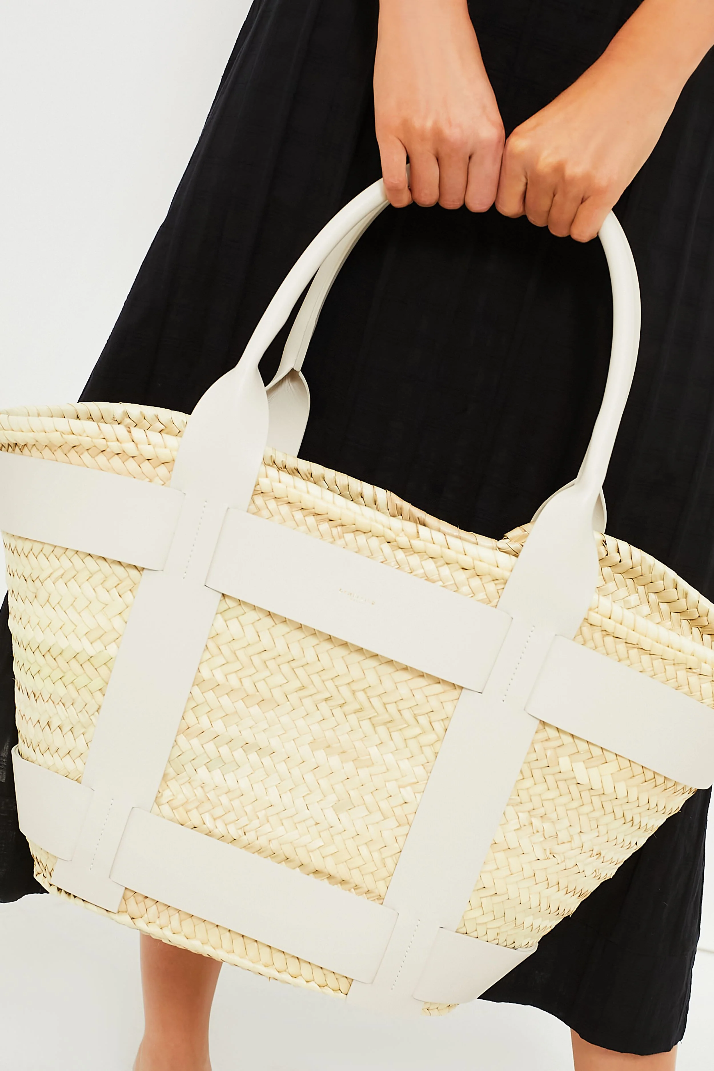 Off White Raffia Maxi Santorini Bag - Image 3
