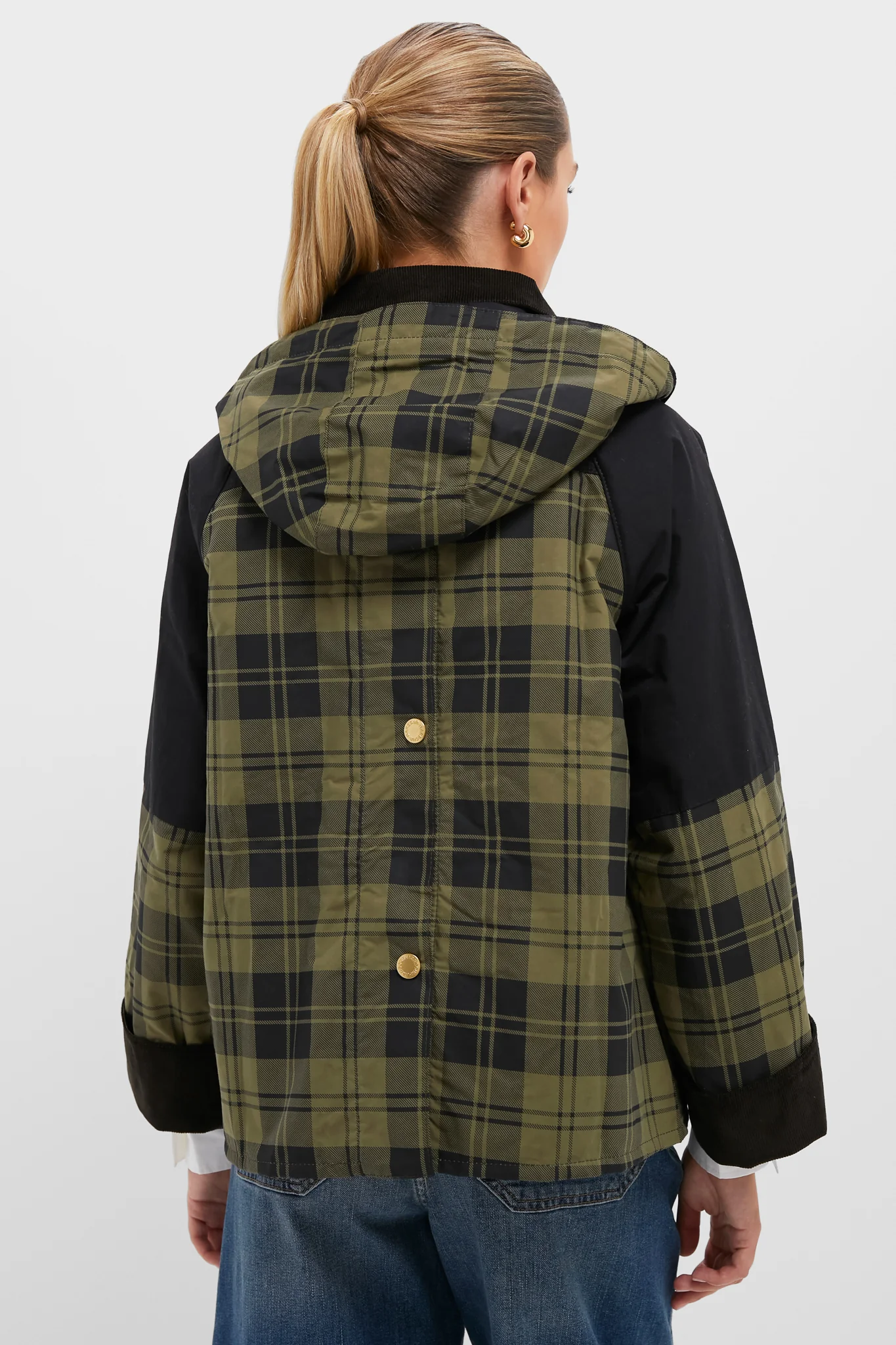 Olive and Black Check Elaine Showerproof Jacket - Image 4