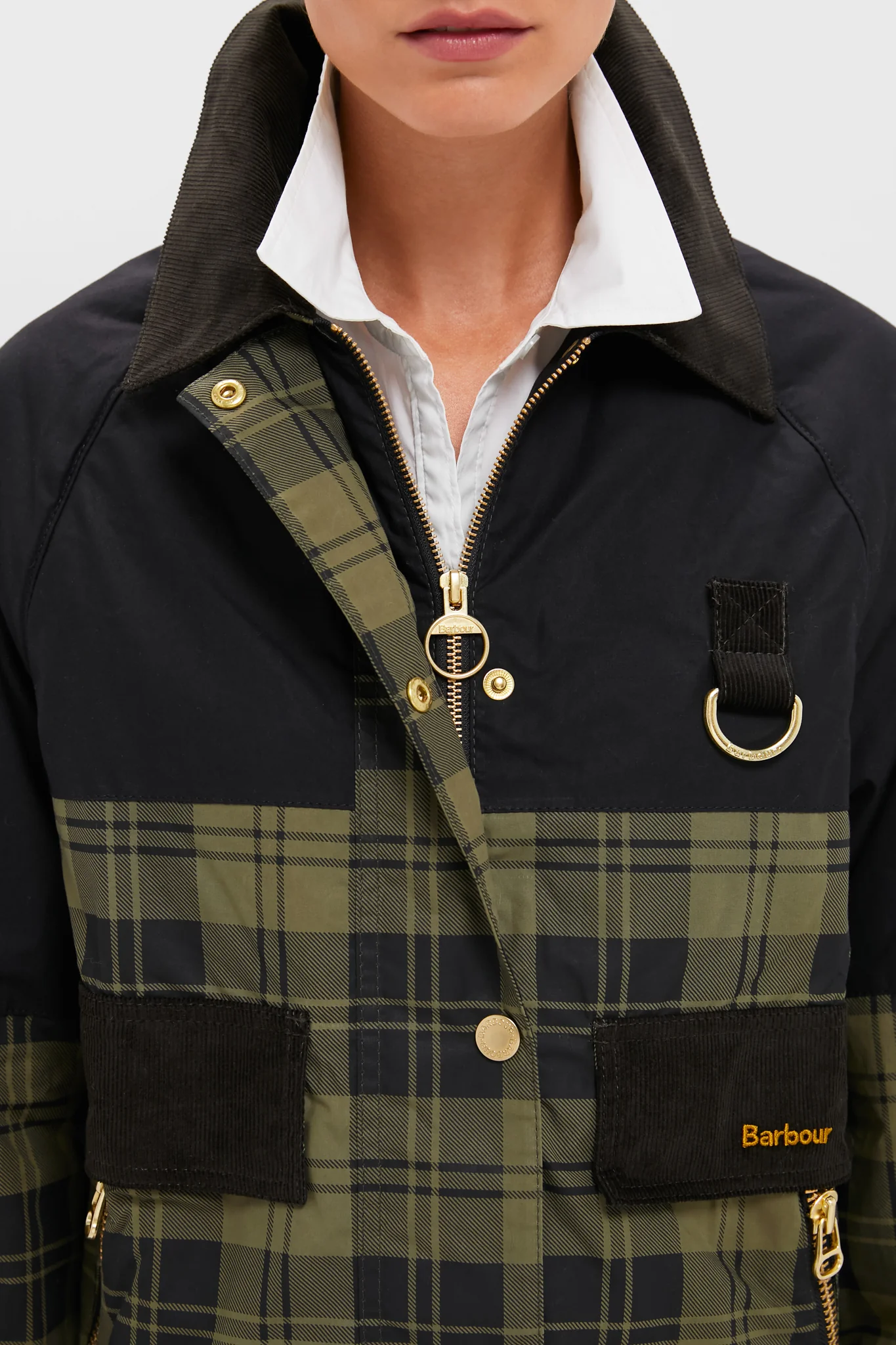 Olive and Black Check Elaine Showerproof Jacket - Image 5