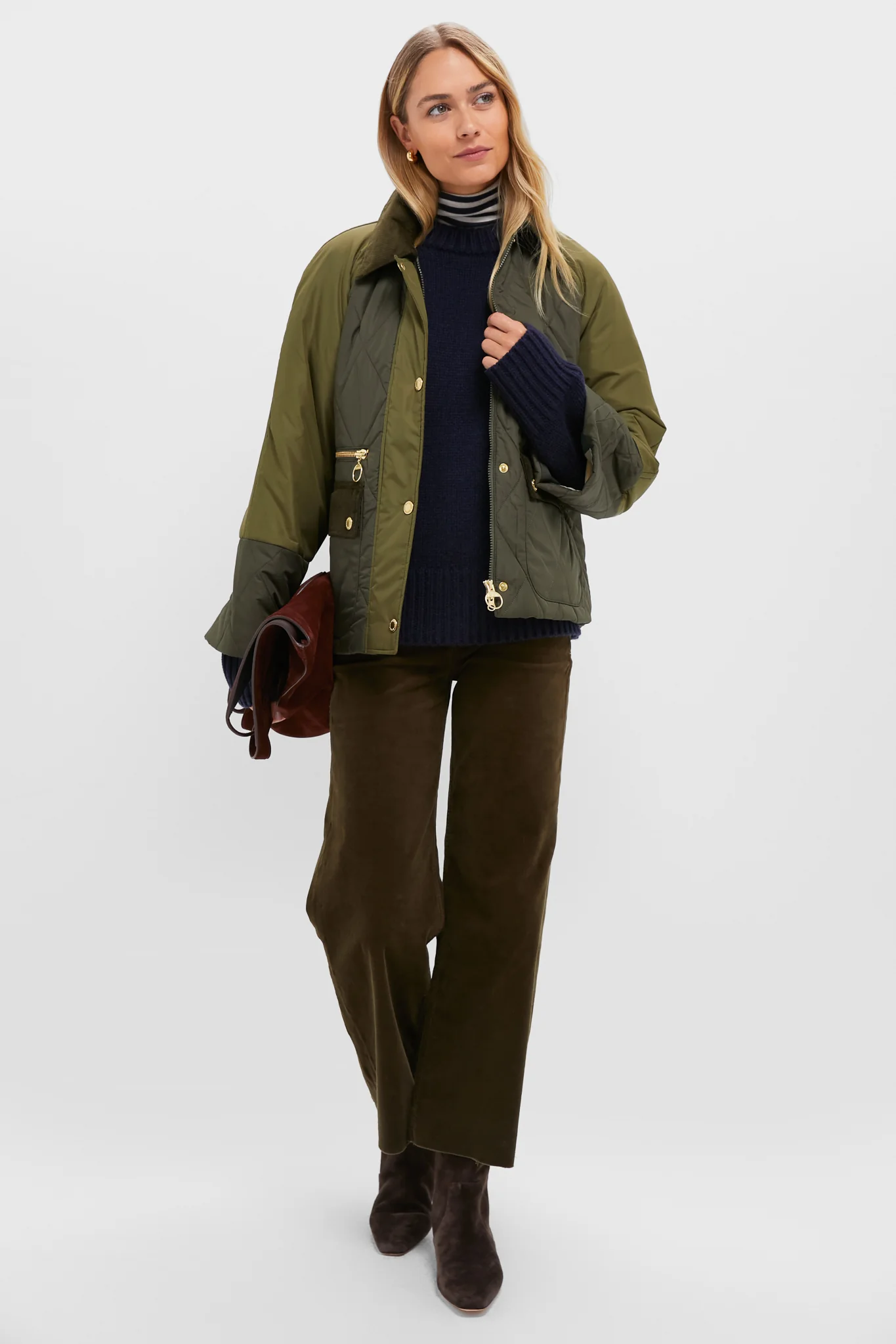 Olive and Dark Moss Martha Quilted Jacket - Image 2