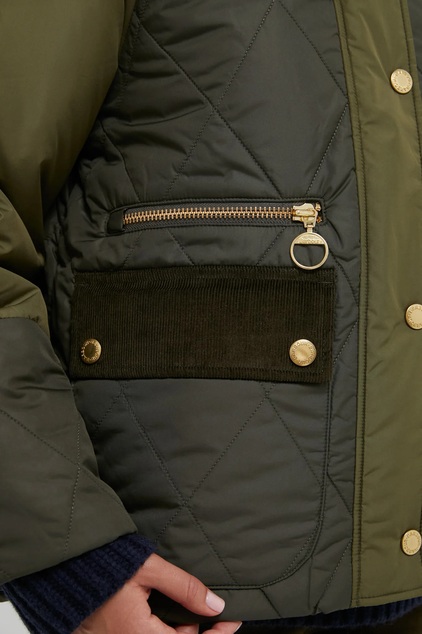 Olive and Dark Moss Martha Quilted Jacket - Image 5