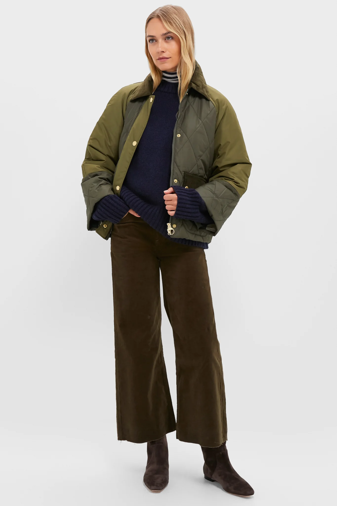 Olive and Dark Moss Martha Quilted Jacket - Image 6