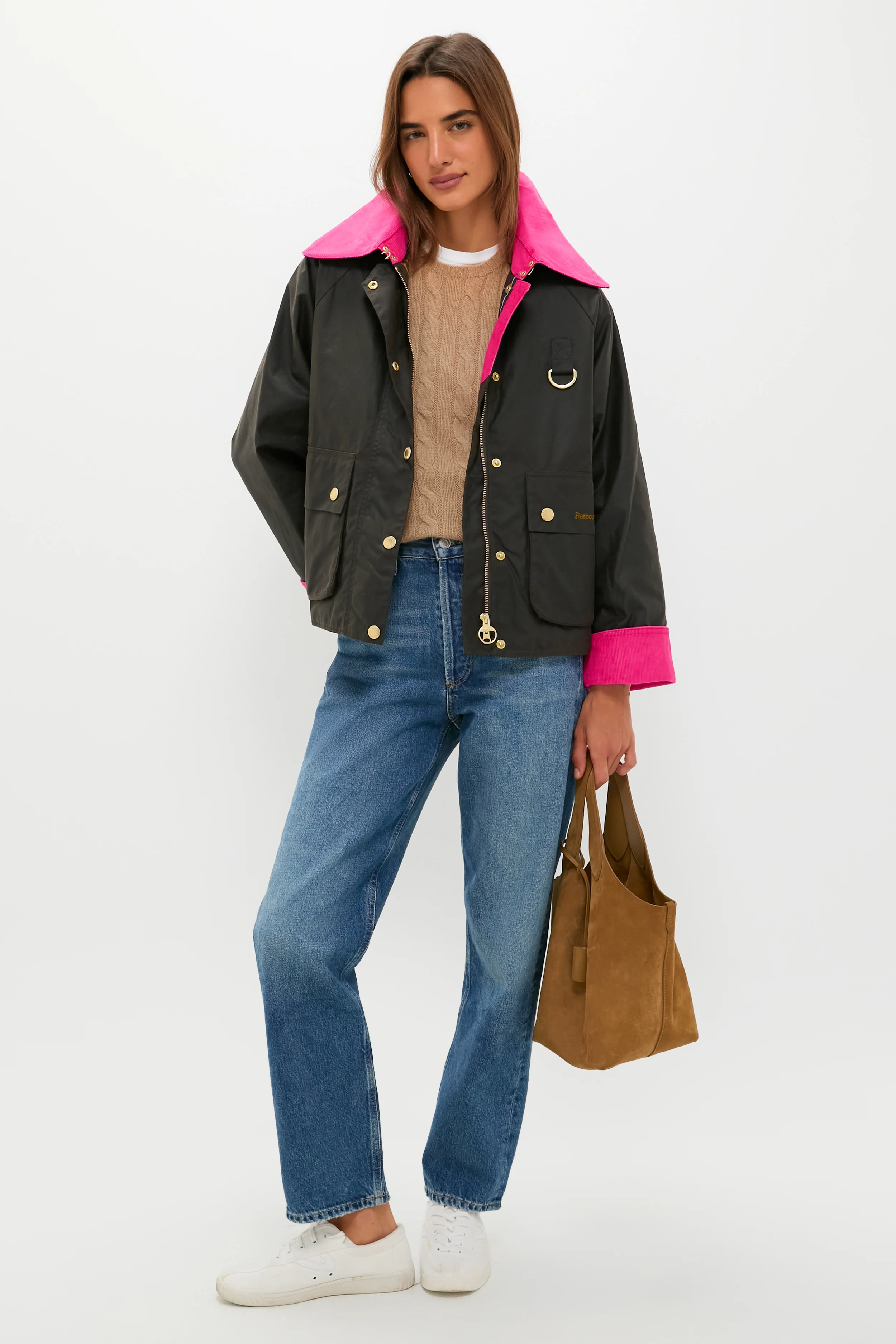 Olive and Hot Pink Icons Spey Wax Jacket - Image 2