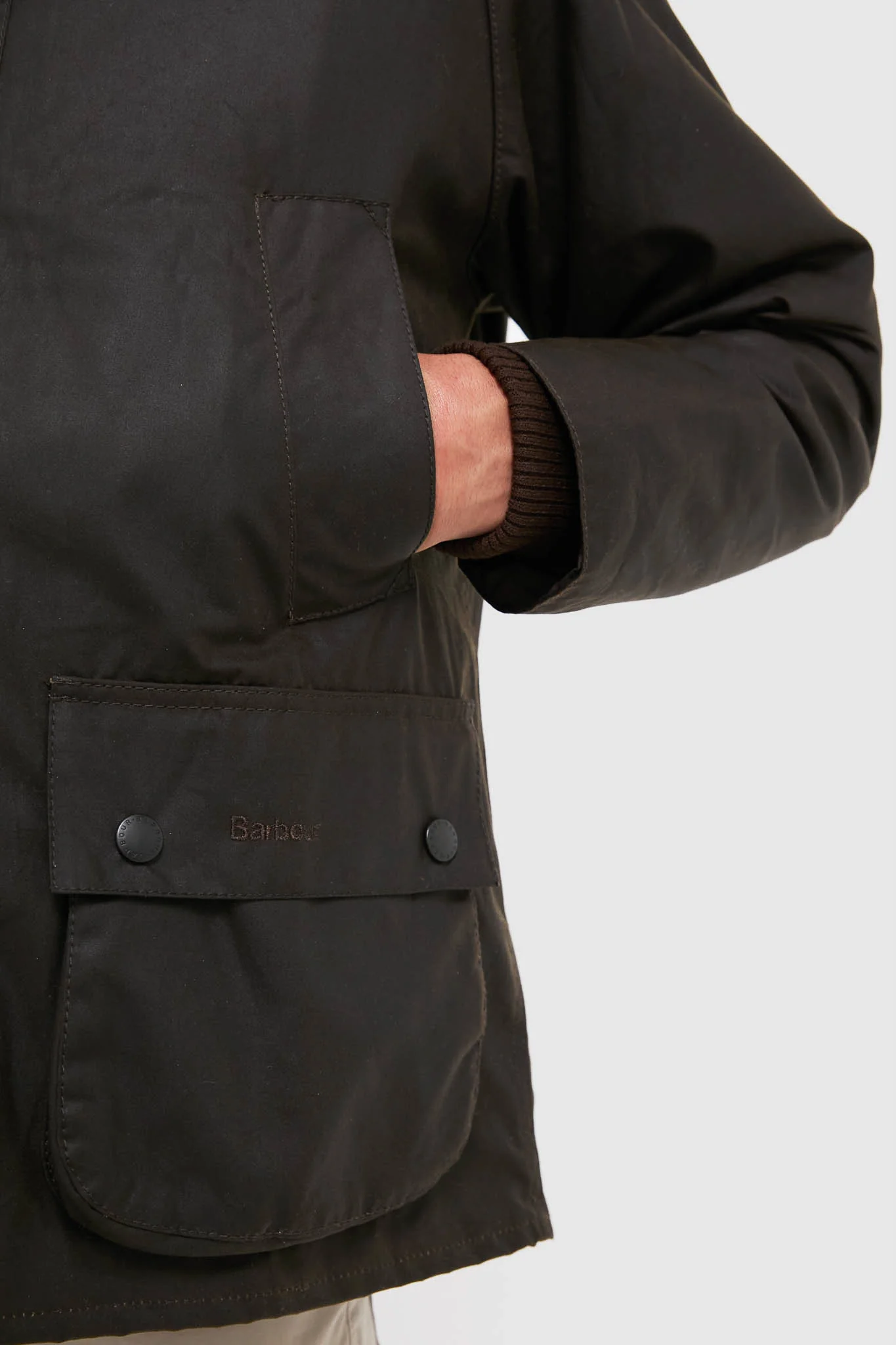 Olive Ashby Wax Jacket - Image 4