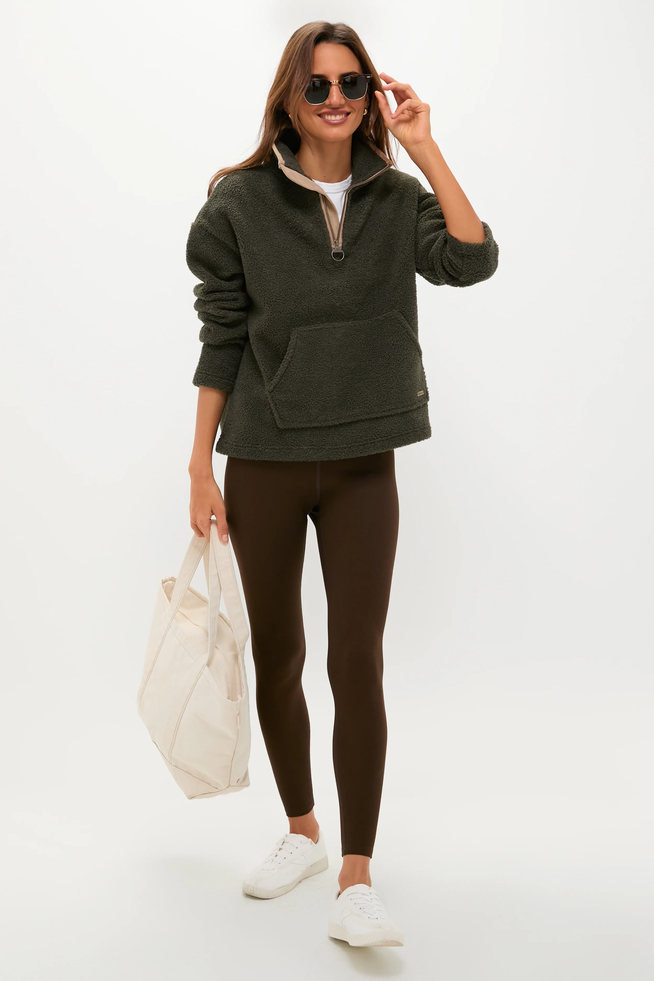 Olive Bamburgh Fleece Pullover - Image 2
