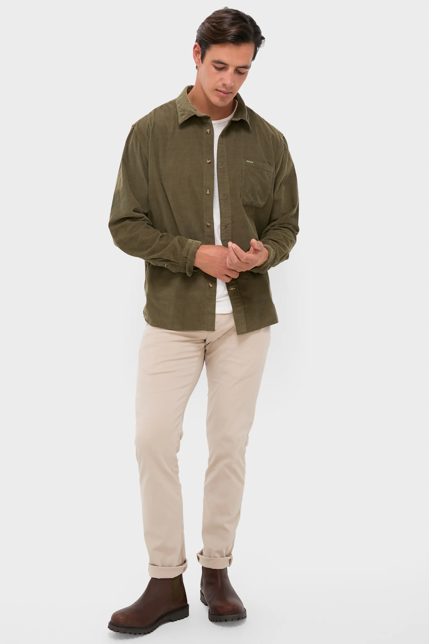 Olive Bramside Relaxed Cord Shirt - Image 2