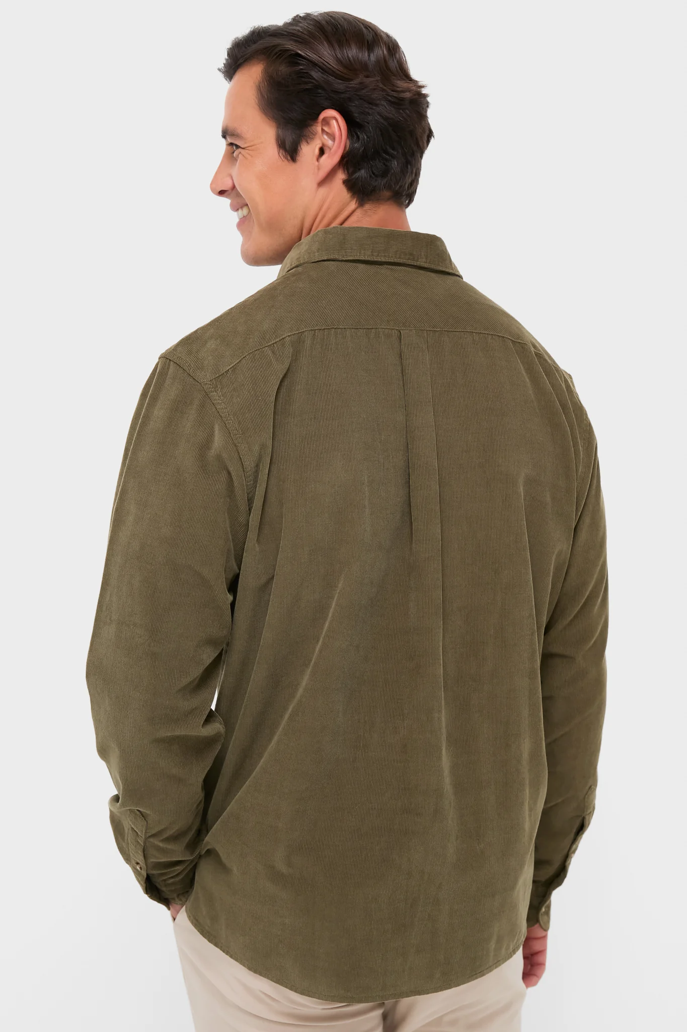Olive Bramside Relaxed Cord Shirt - Image 4
