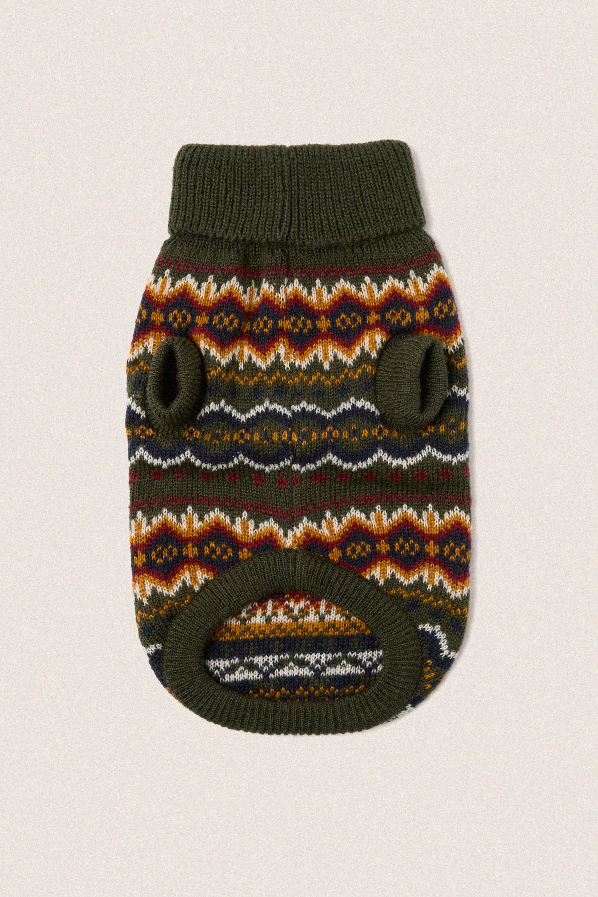 Olive Case Fair Isle Dog Set - Image 2