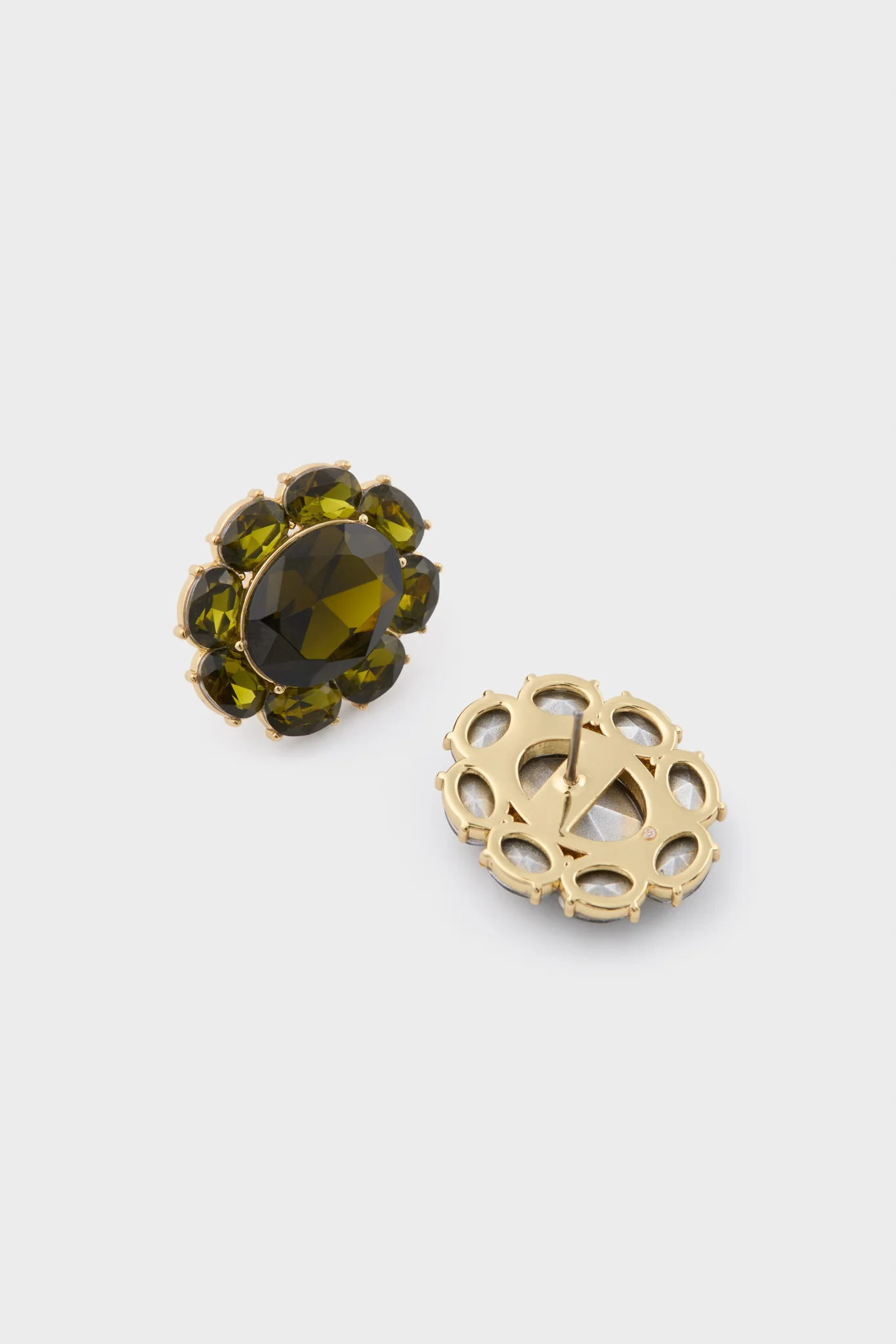 Olive Crystal Emaline Studs - Image 3