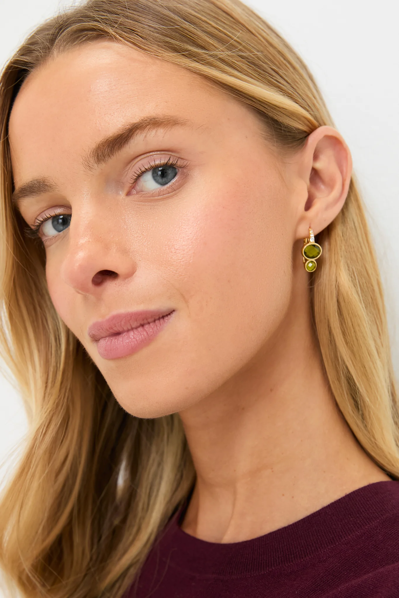 Olive Crystal Remy Earrings - Image 2