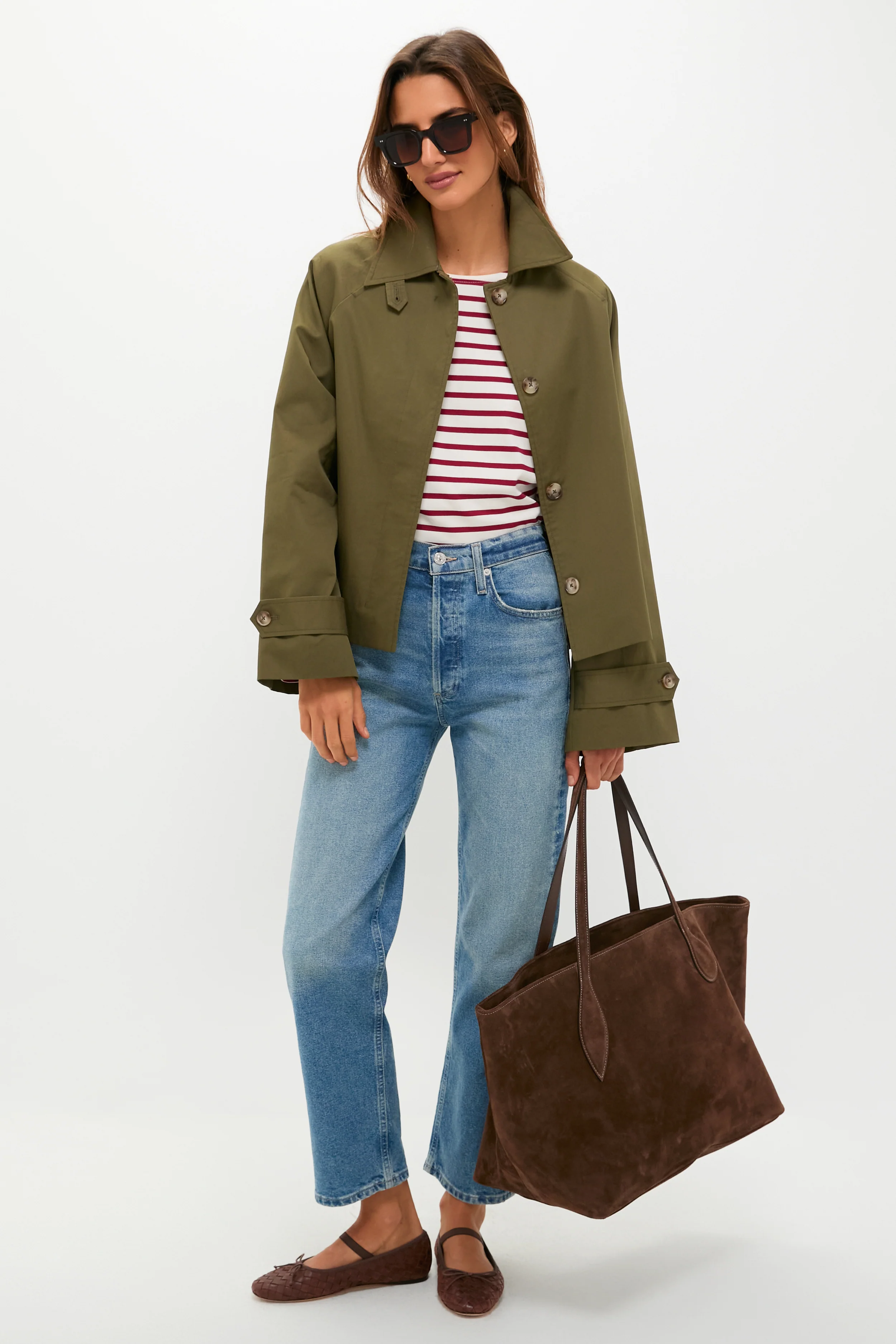 Olive Drew Short Trench Coat - Image 2