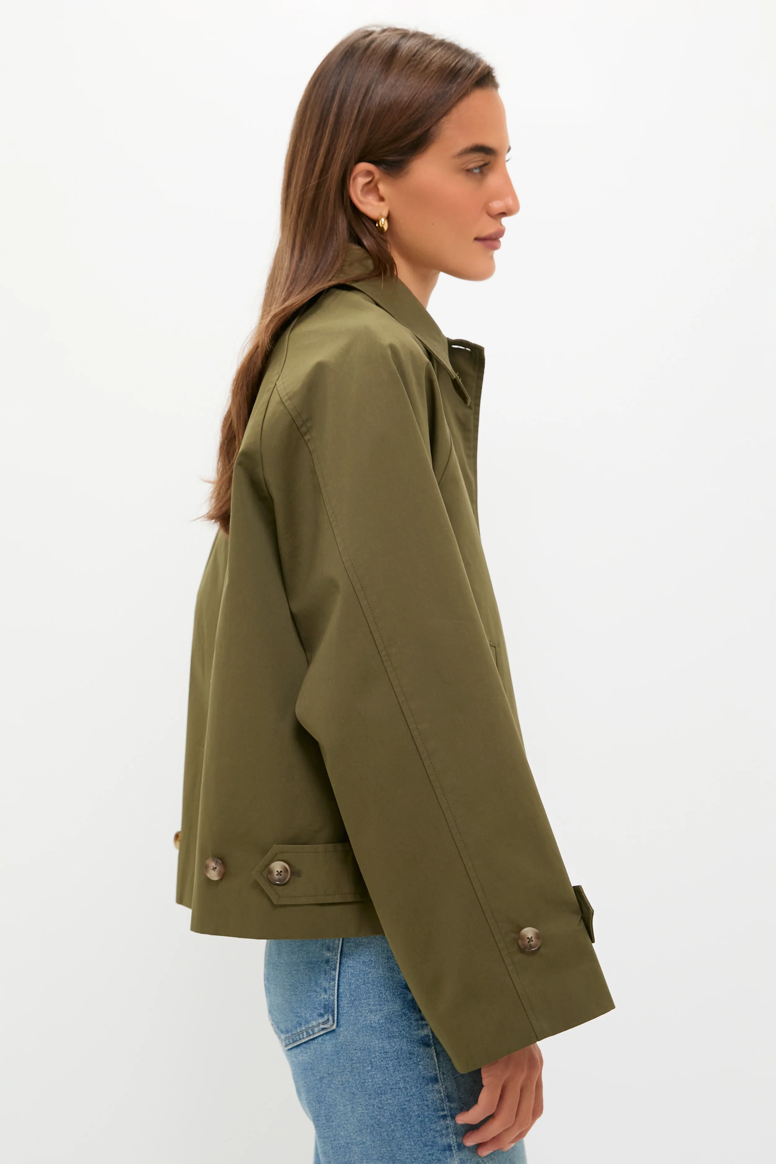 Olive Drew Short Trench Coat - Image 3