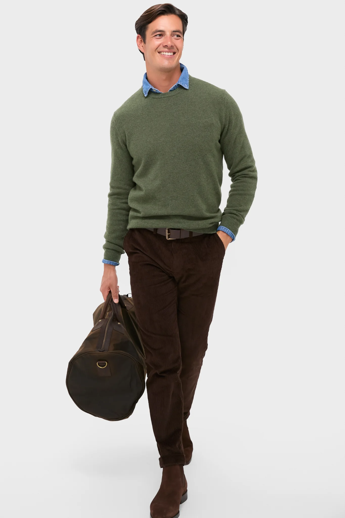 Olive Essential Patch Crew Neck Sweater - Image 2