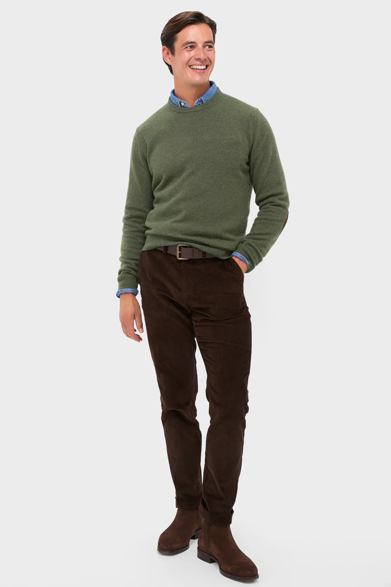 Olive Essential Patch Crew Neck Sweater - Image 6