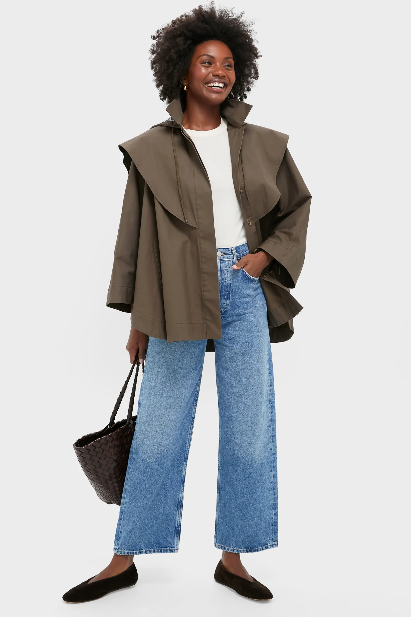 Olive Fletcher Wax Poncho - Image 2