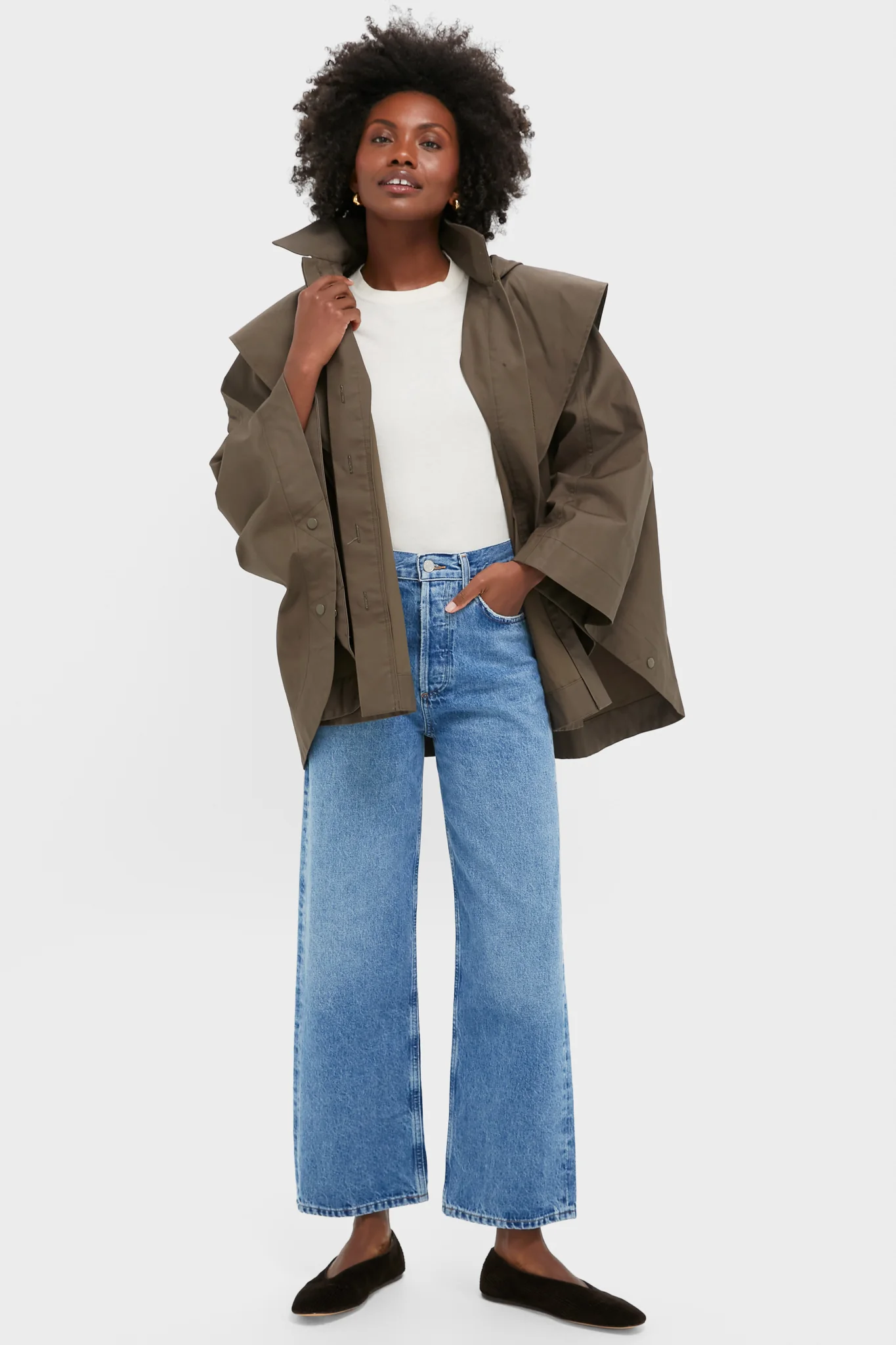 Olive Fletcher Wax Poncho - Image 6
