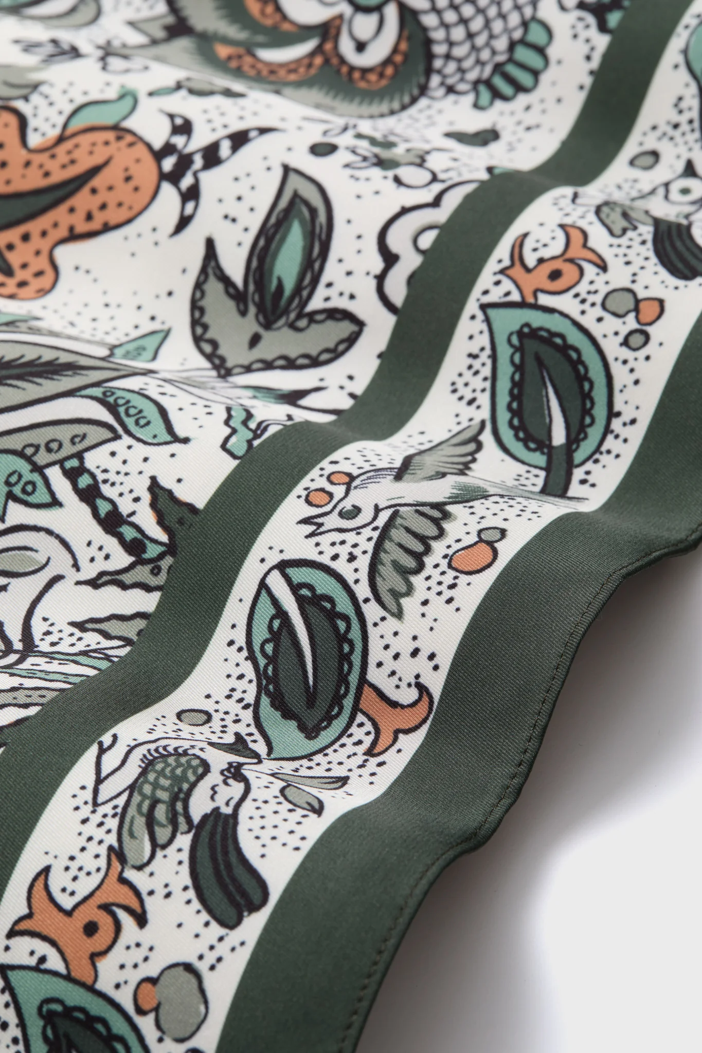 Olive Folk Floral Large Scarf - Image 5