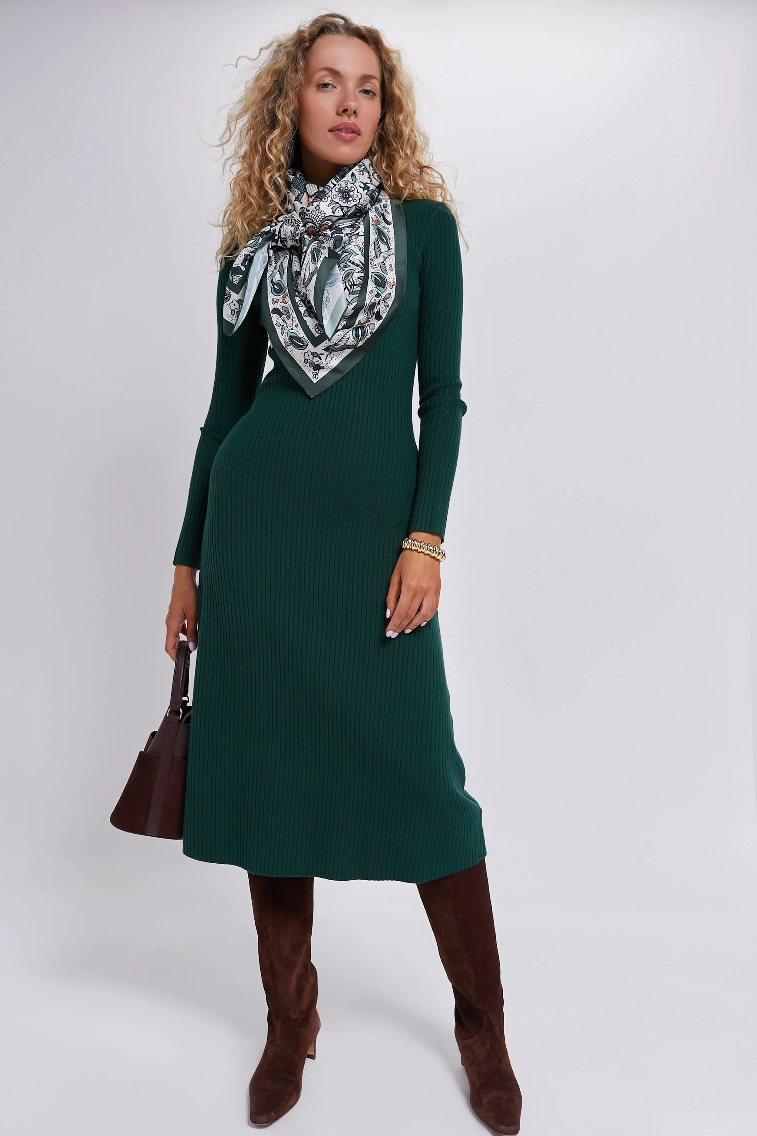 Olive Folk Floral Large Scarf - Image 7