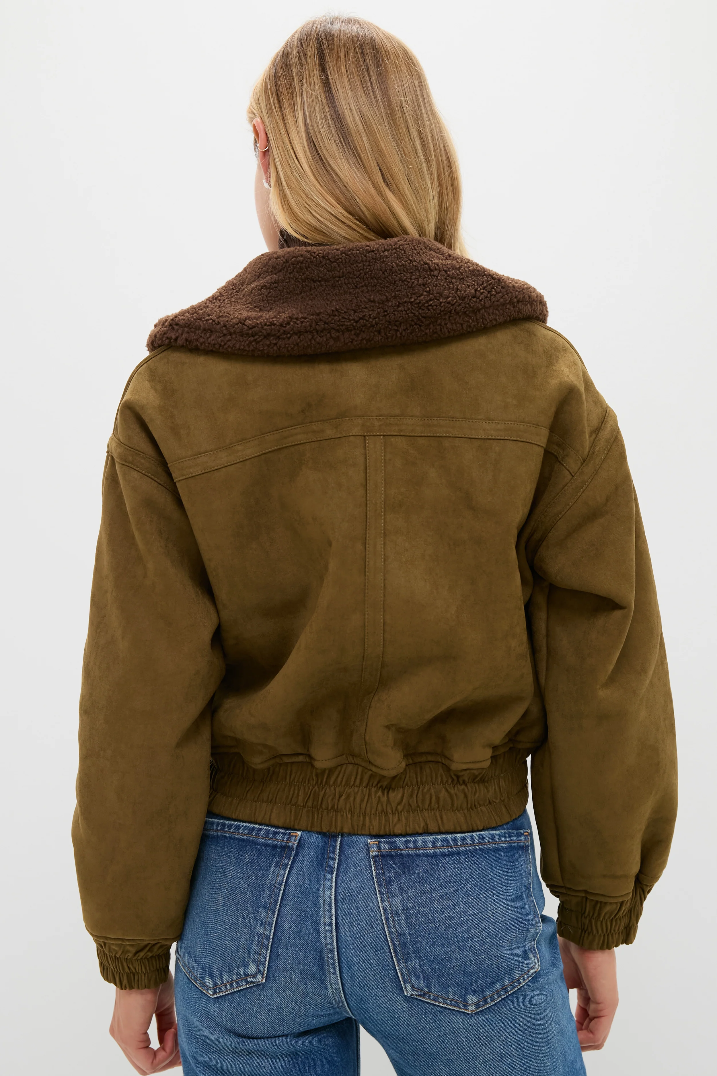 Olive Fur Collar Coat - Image 4