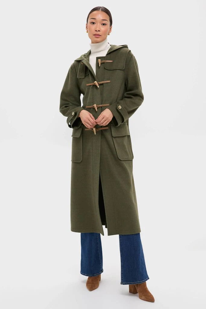 Olive Green Arthur Toggle Stadium Coat - Image 2