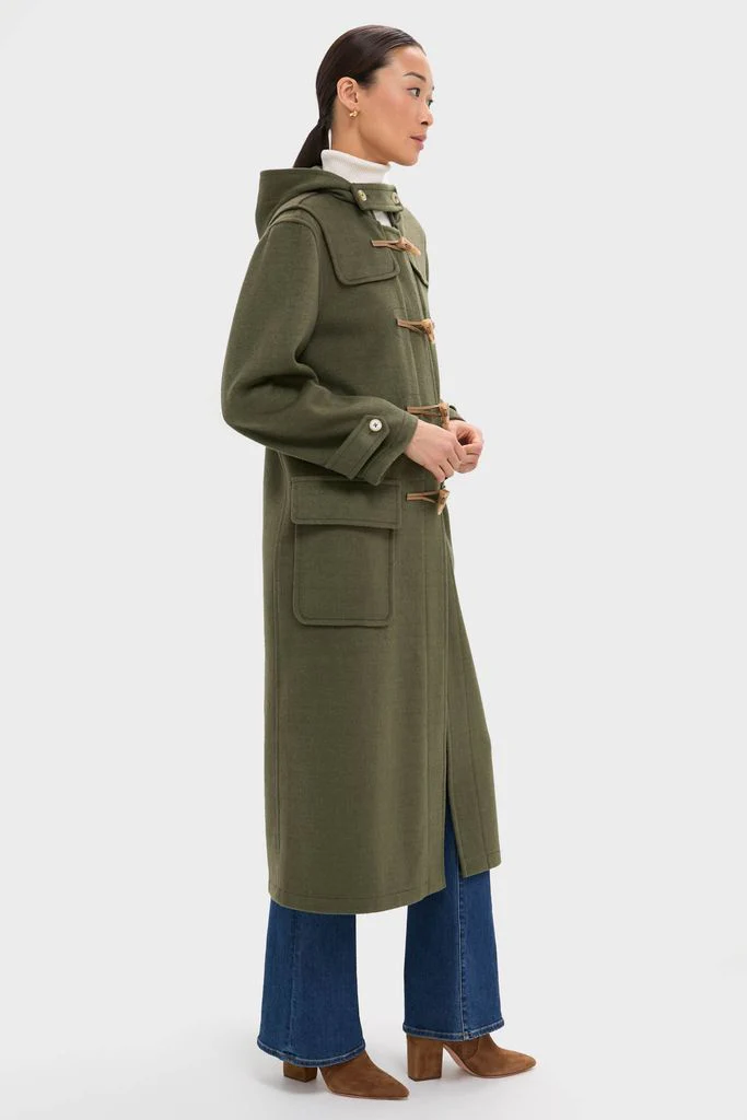 Olive Green Arthur Toggle Stadium Coat - Image 3