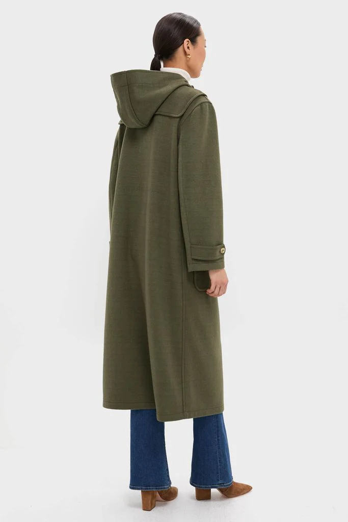 Olive Green Arthur Toggle Stadium Coat - Image 4