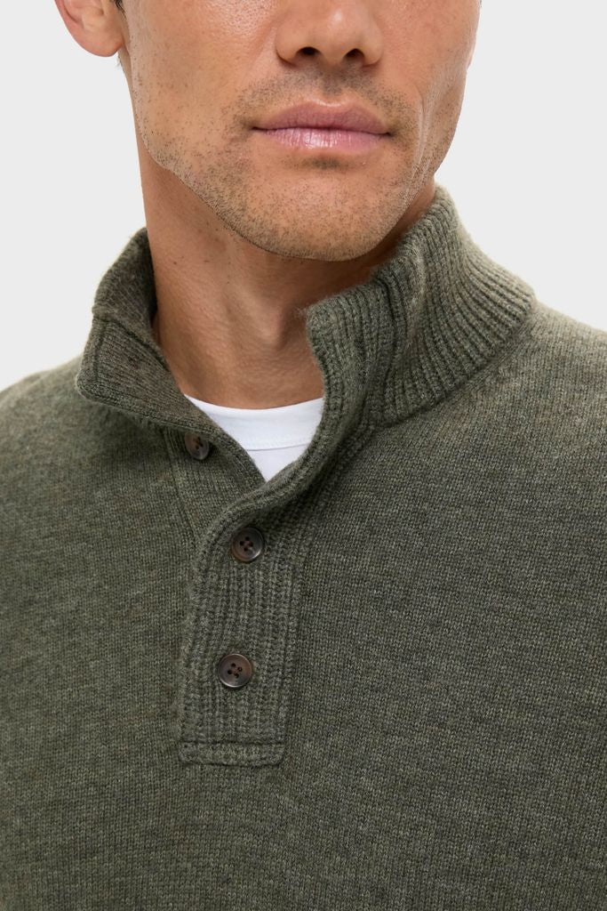 Olive Green Cashmere Wool Button-Up - Image 12