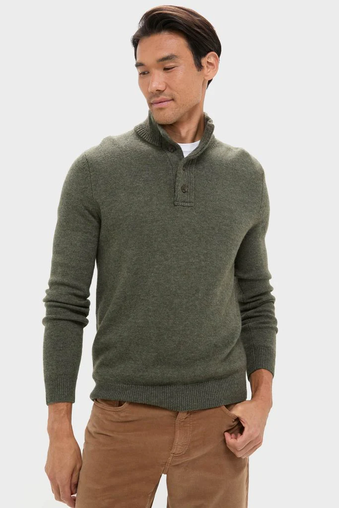 Olive Green Cashmere Wool Button-Up - Image 8
