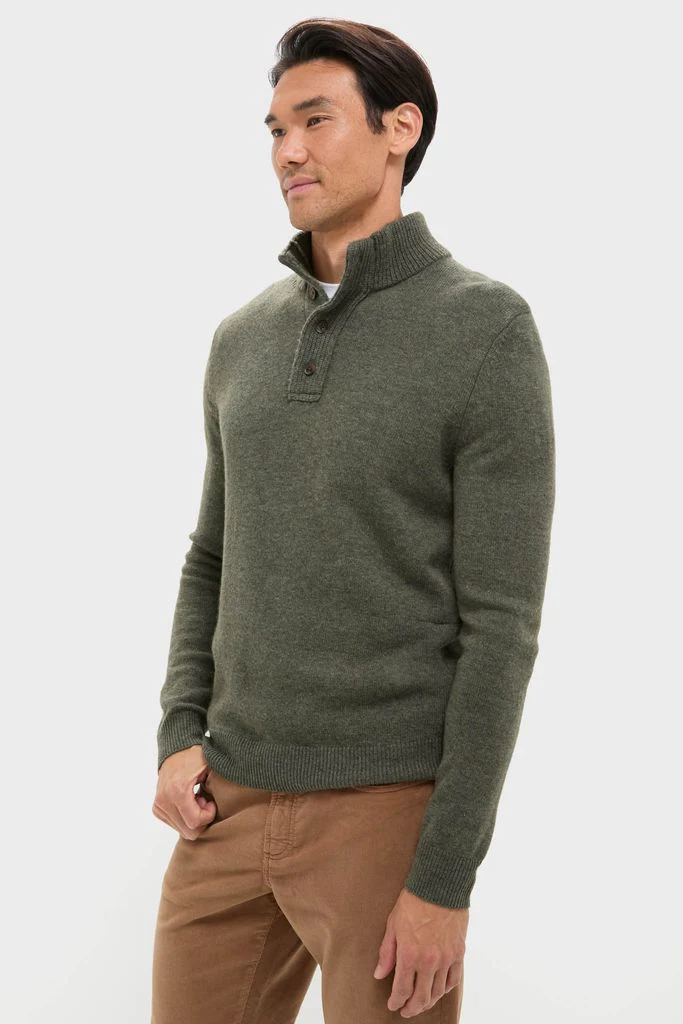 Olive Green Cashmere Wool Button-Up - Image 9