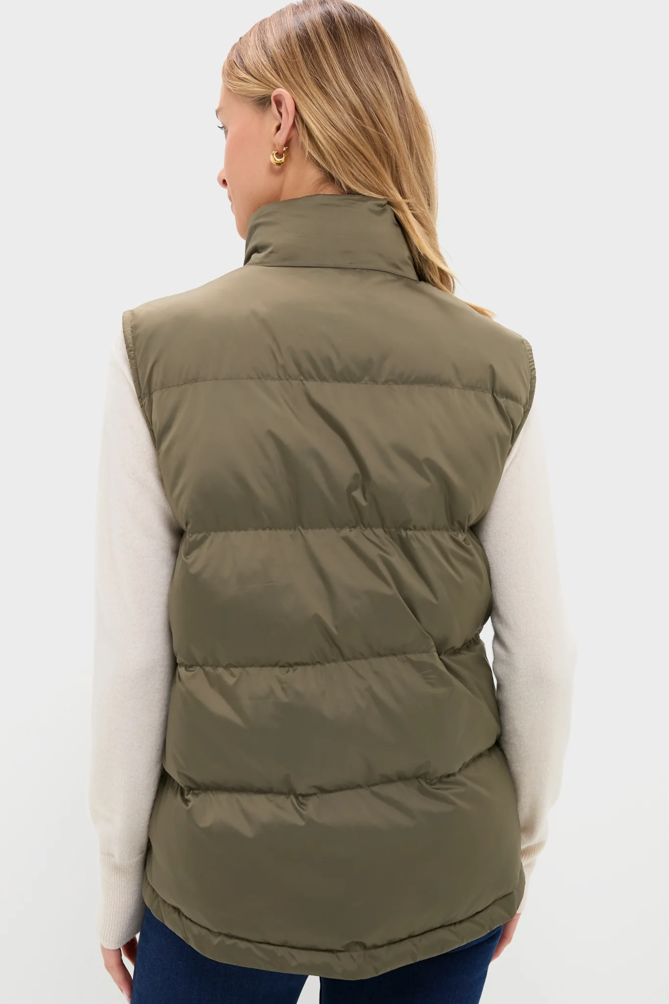 Olive Green Inez Puffer Vest - Image 4
