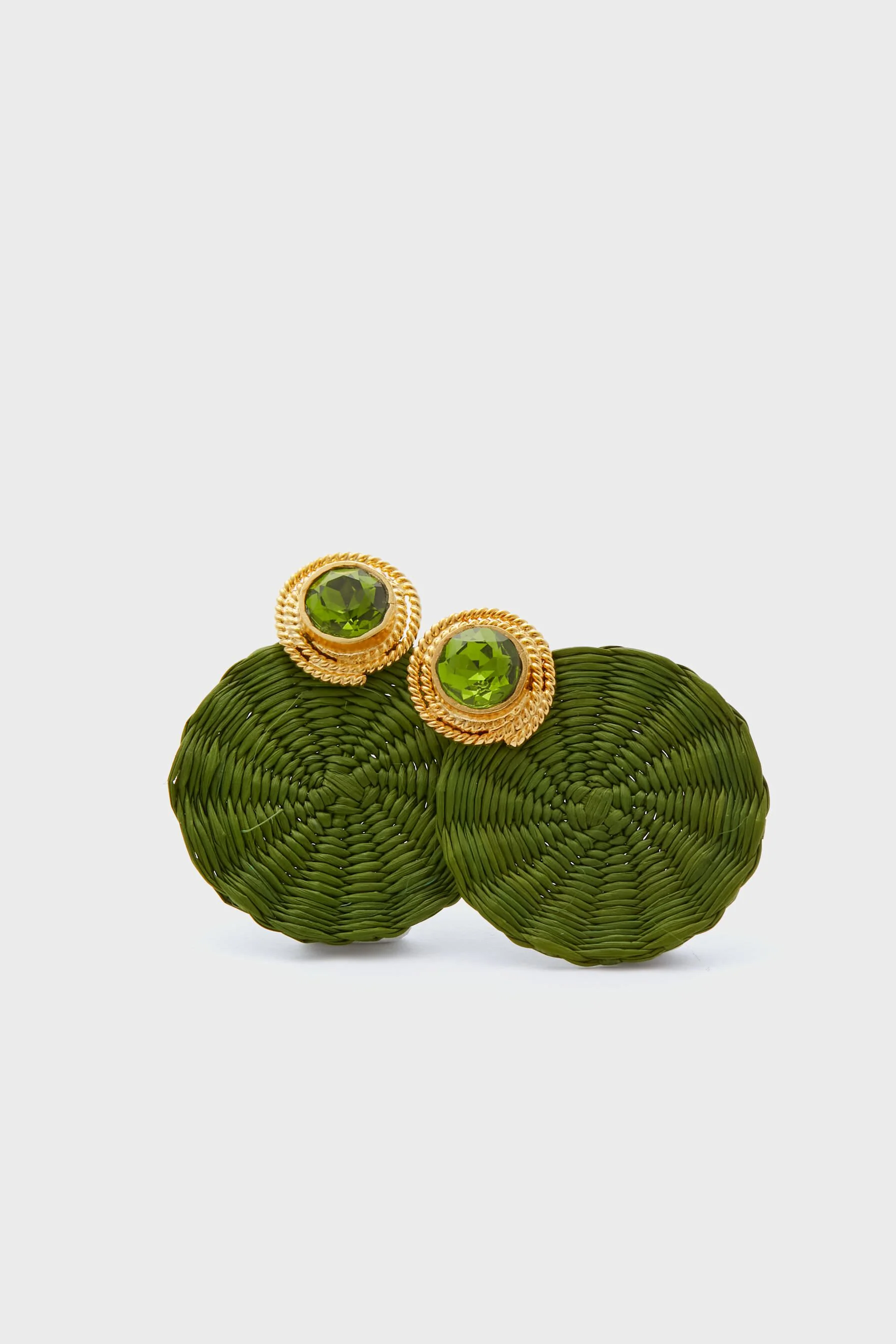 Olive Green Iraca Dulcinea Studs - Image 5