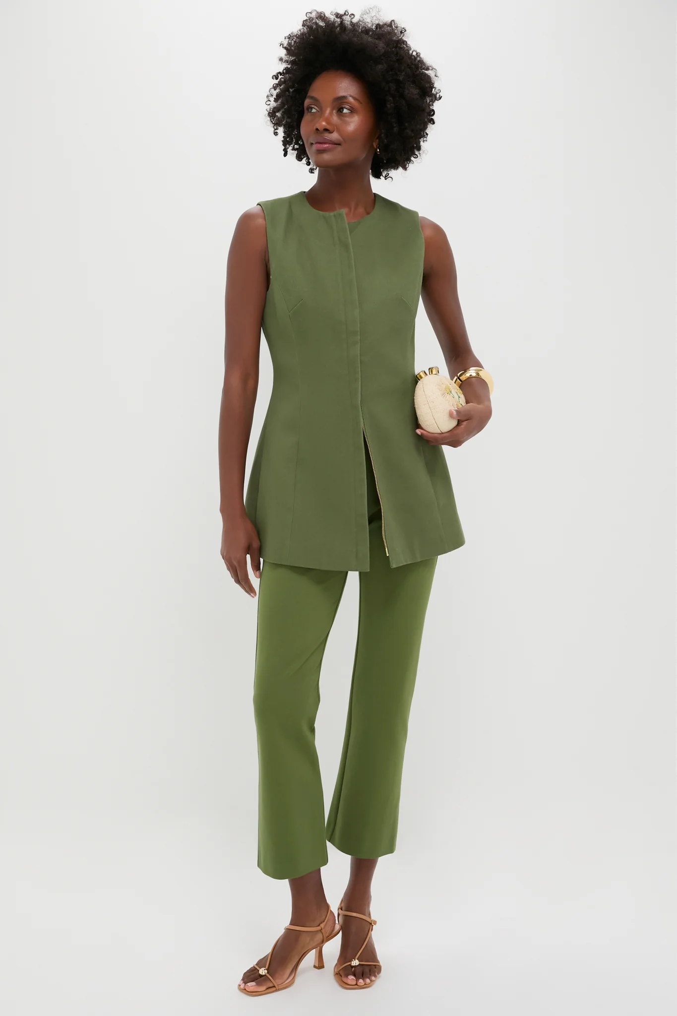Olive Green Ponte Ashford Pants - Image 2