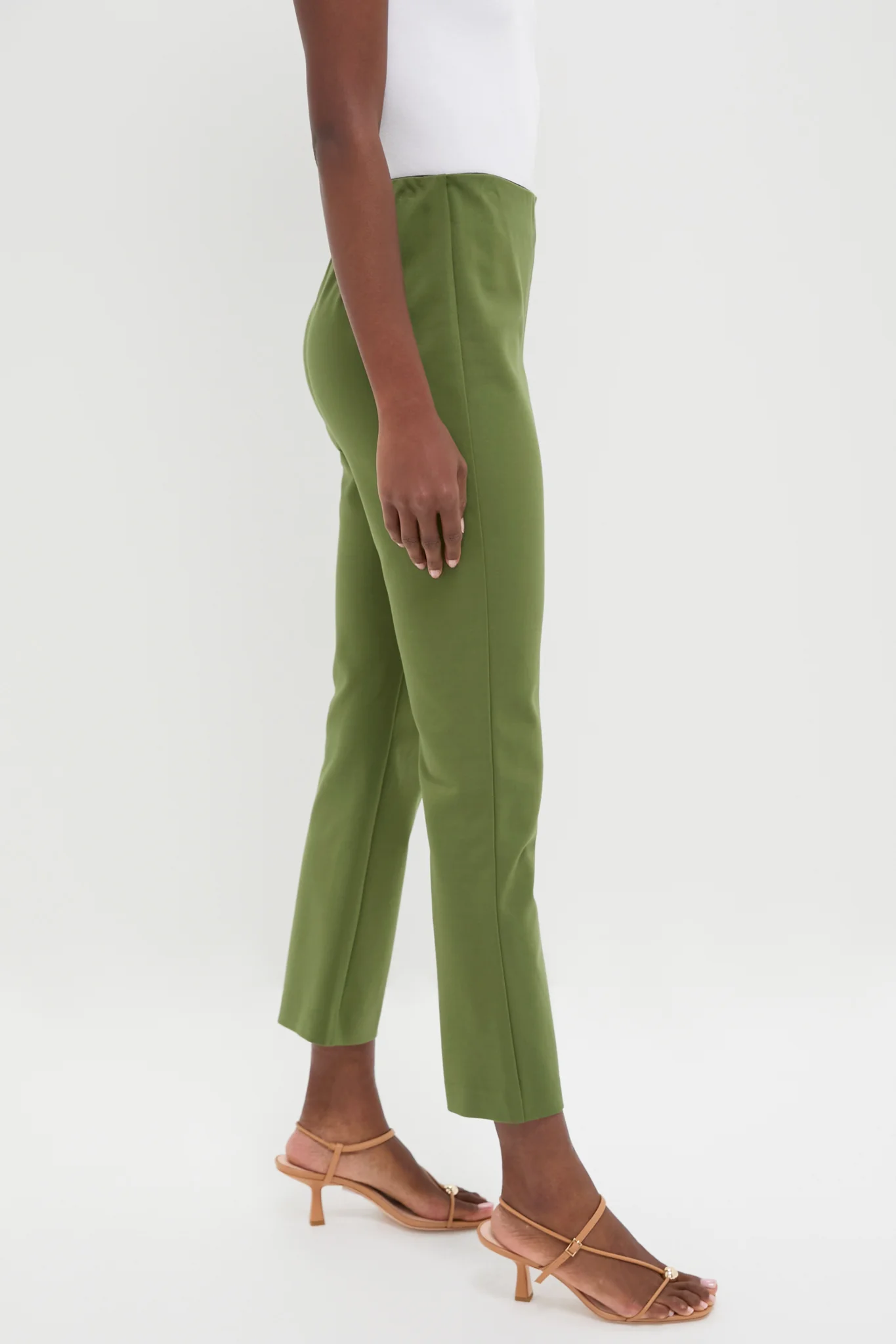 Olive Green Ponte Ashford Pants - Image 3