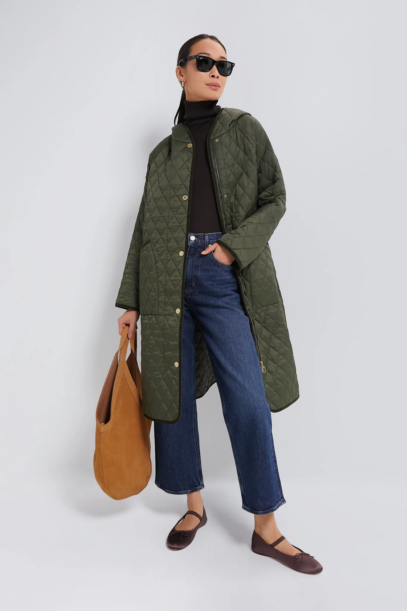 Olive Harmby Quilted Coat - Image 2