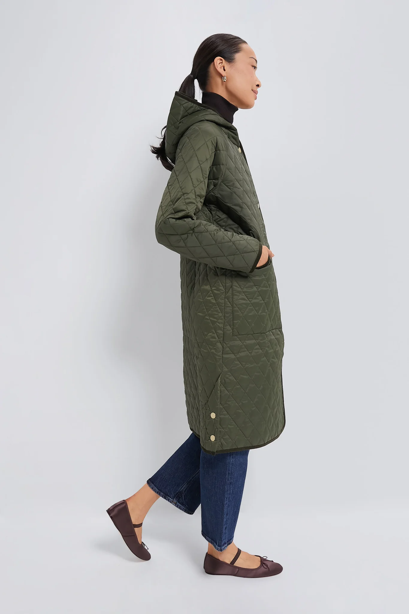 Olive Harmby Quilted Coat - Image 3