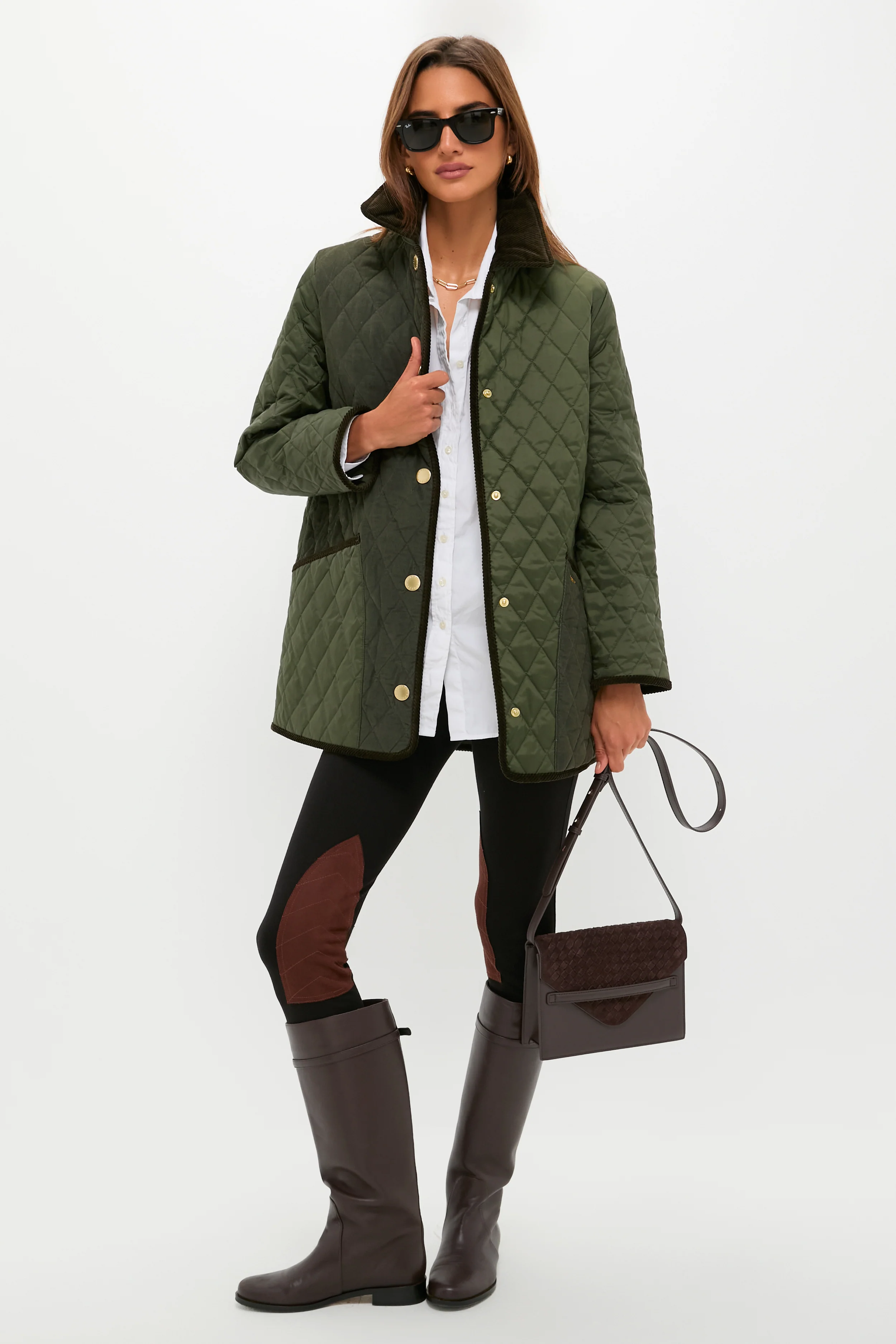 Olive Meryl Quilted Jacket - Image 2