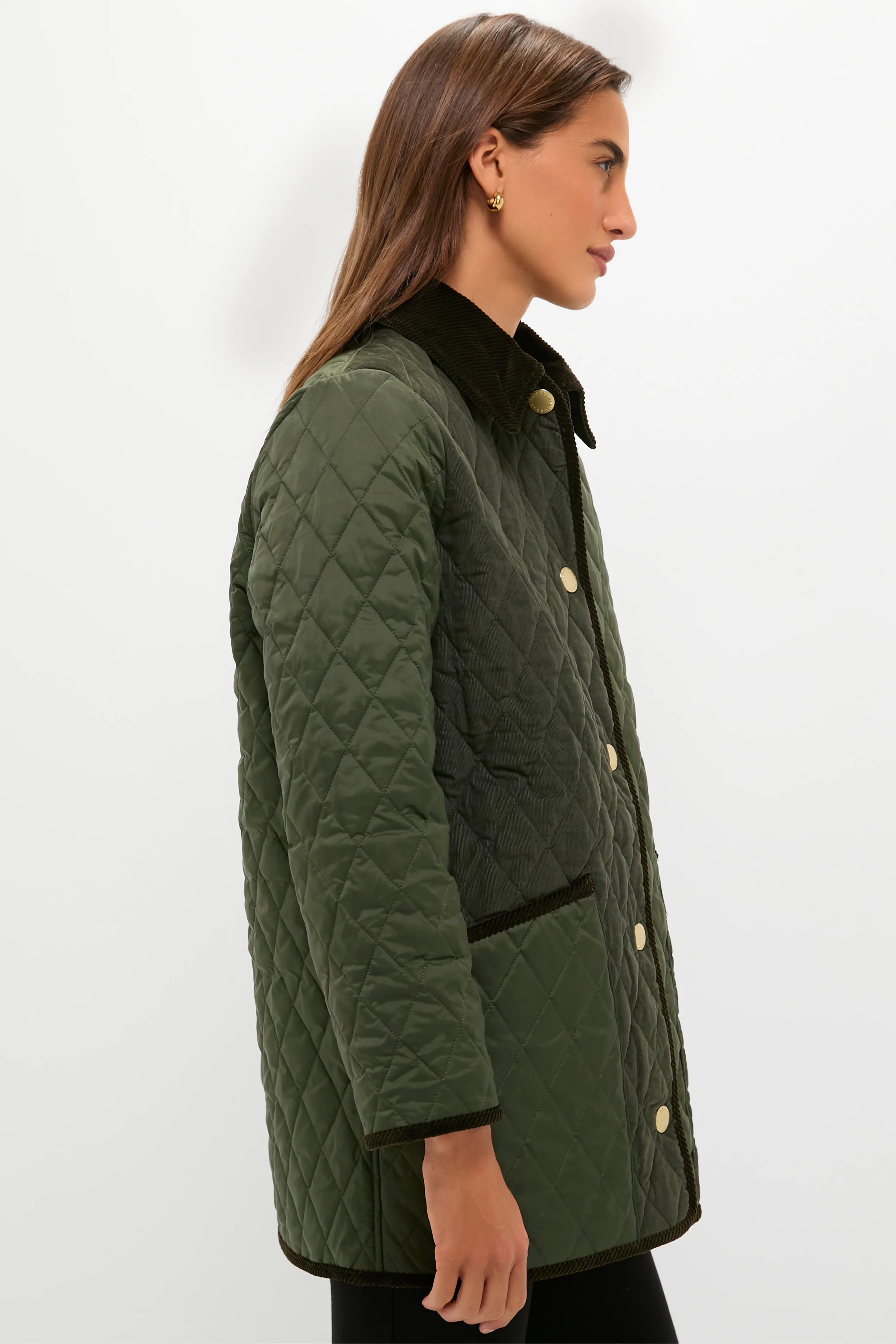Olive Meryl Quilted Jacket - Image 3