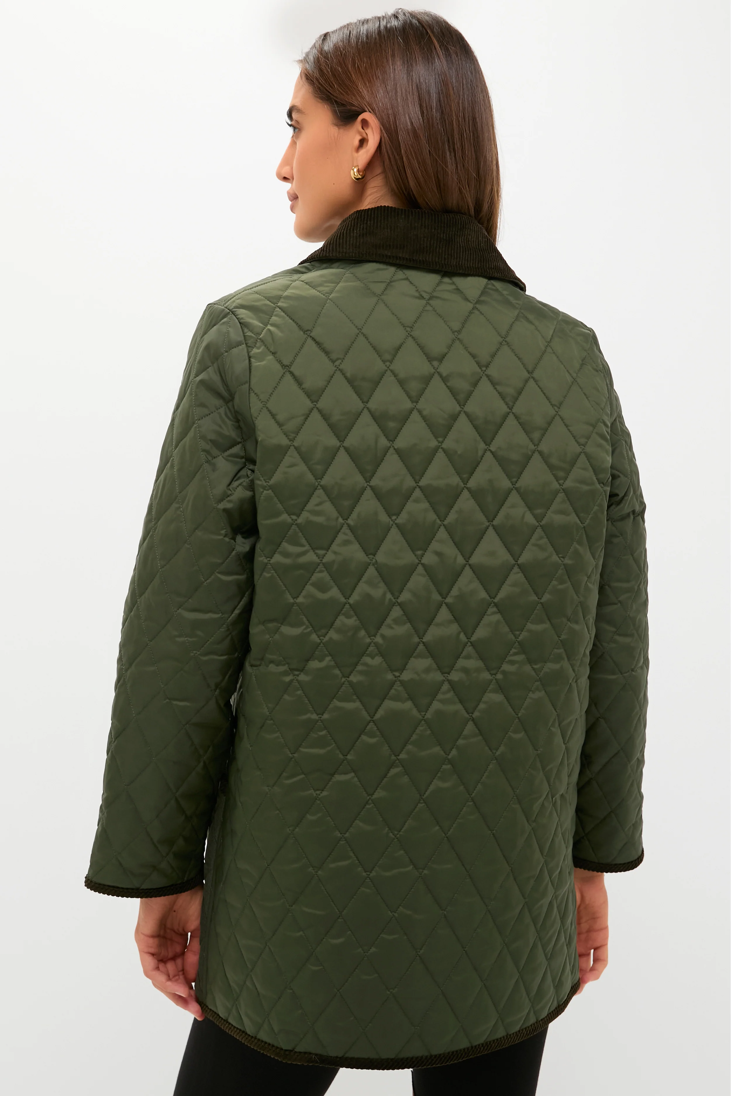 Olive Meryl Quilted Jacket - Image 4