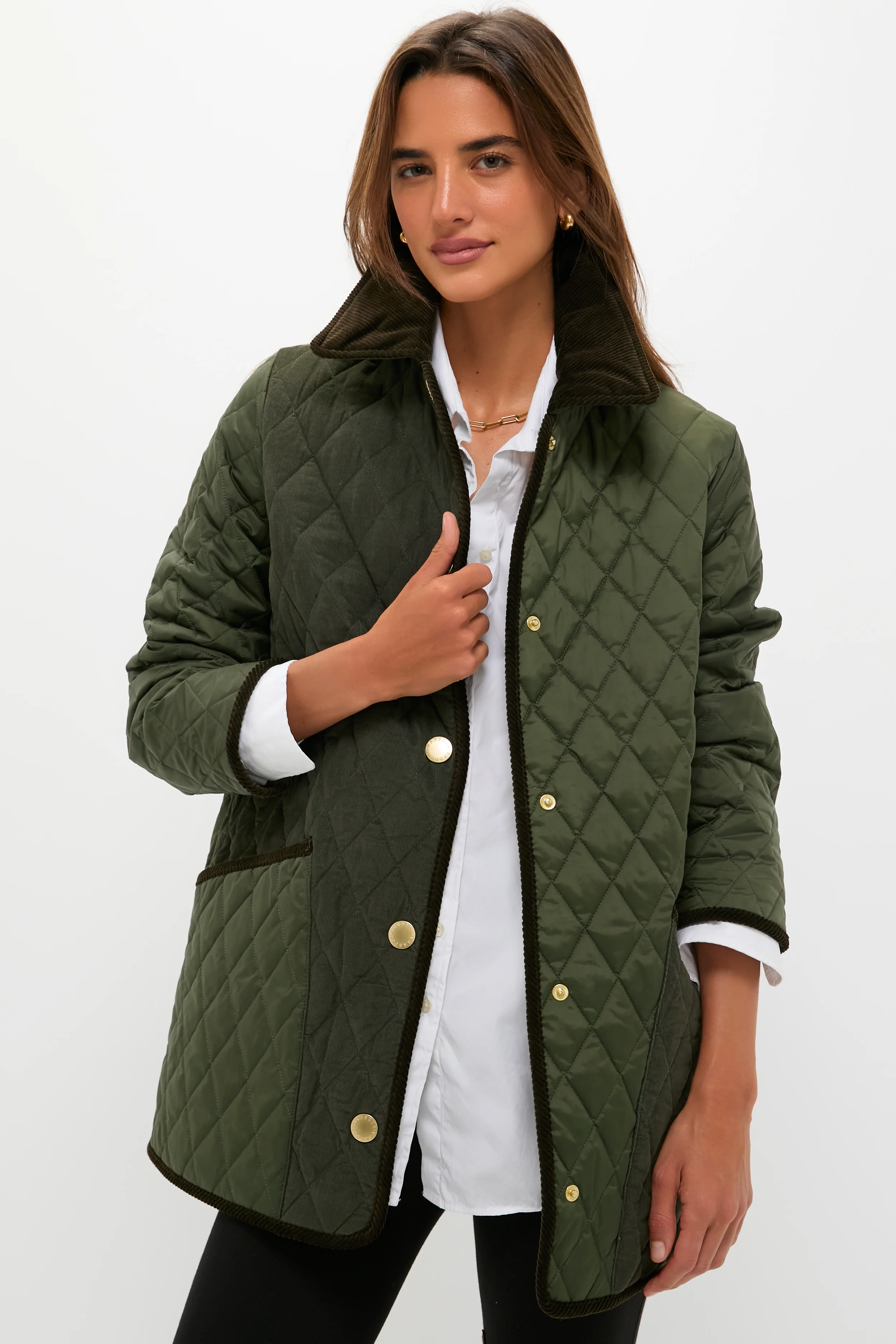 Olive Meryl Quilted Jacket - Image 6