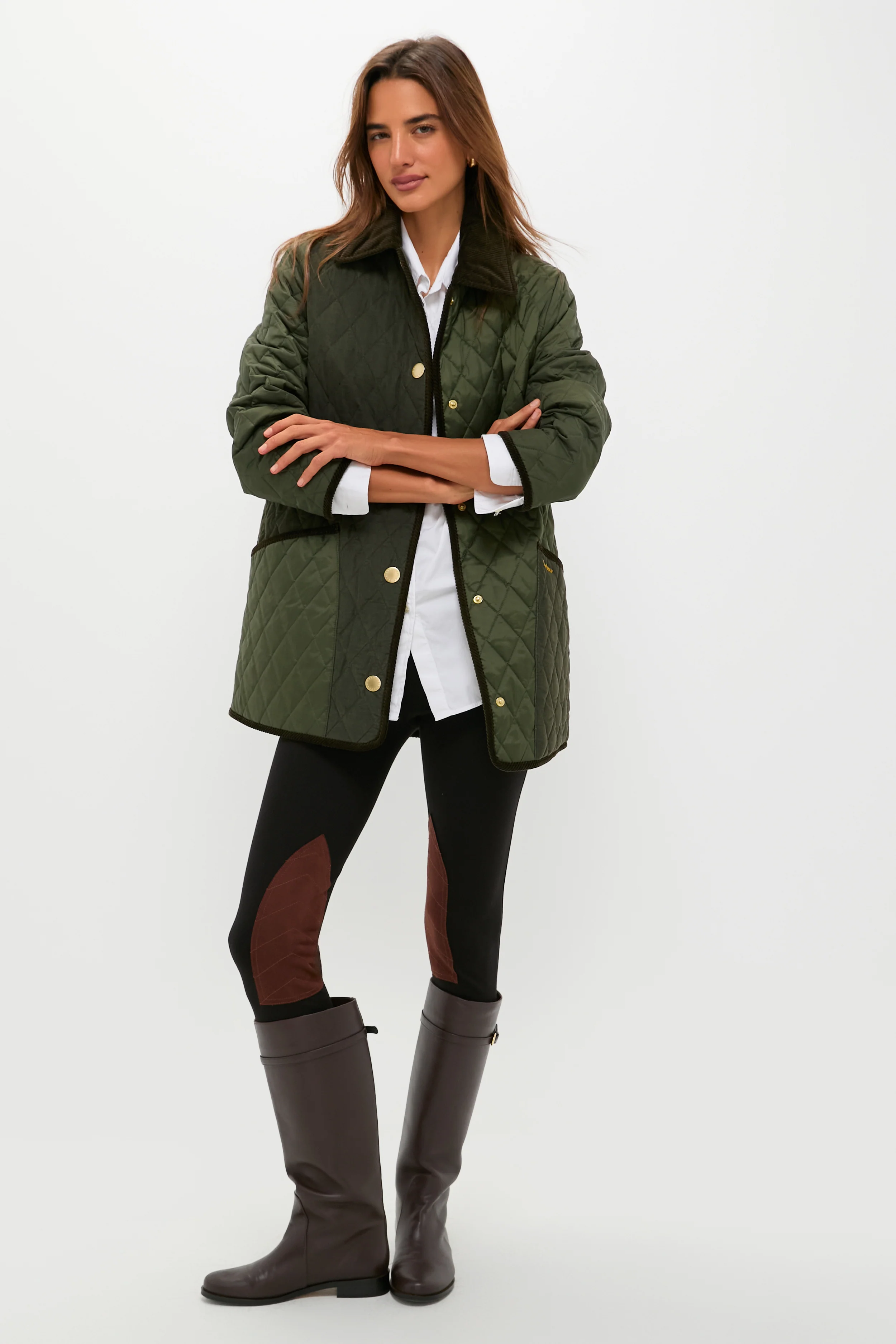 Olive Meryl Quilted Jacket - Image 7
