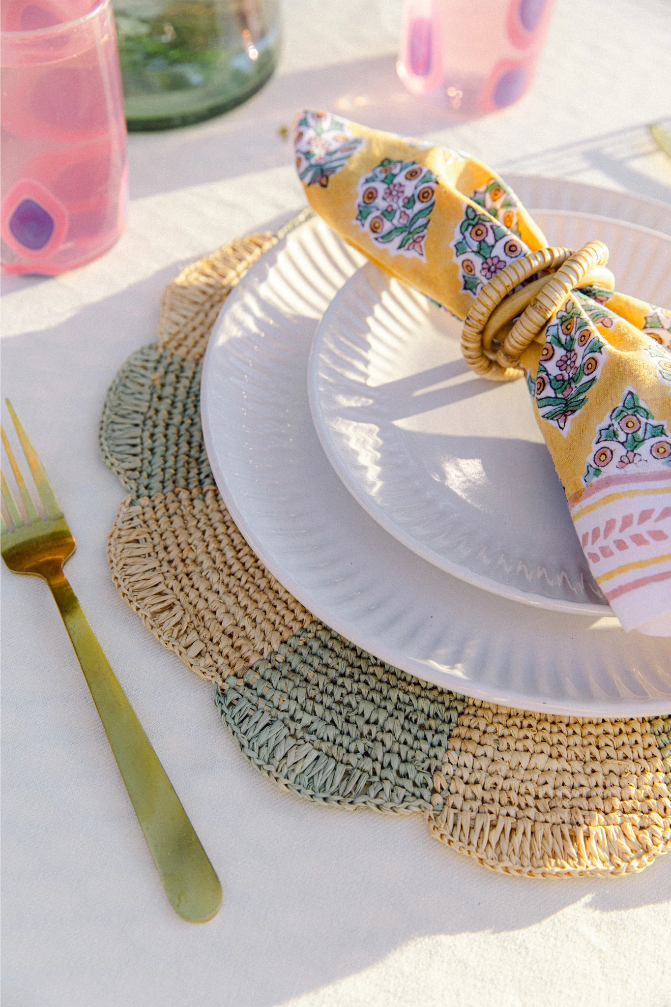 Olive Pinwheel Round Placemat (Set of 4) - Image 3