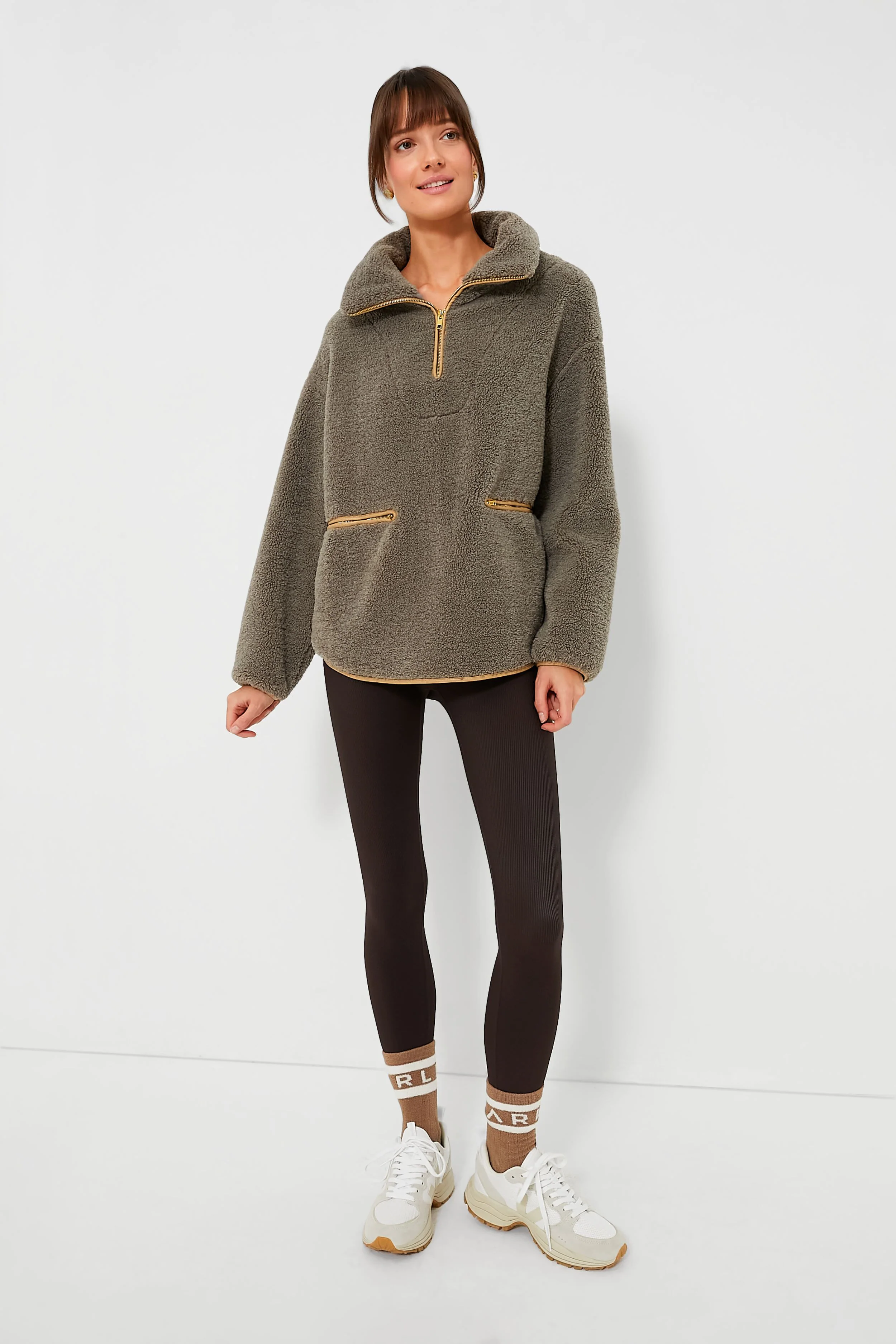 Olive Rhodes Shearling Quarter Zip - Image 2
