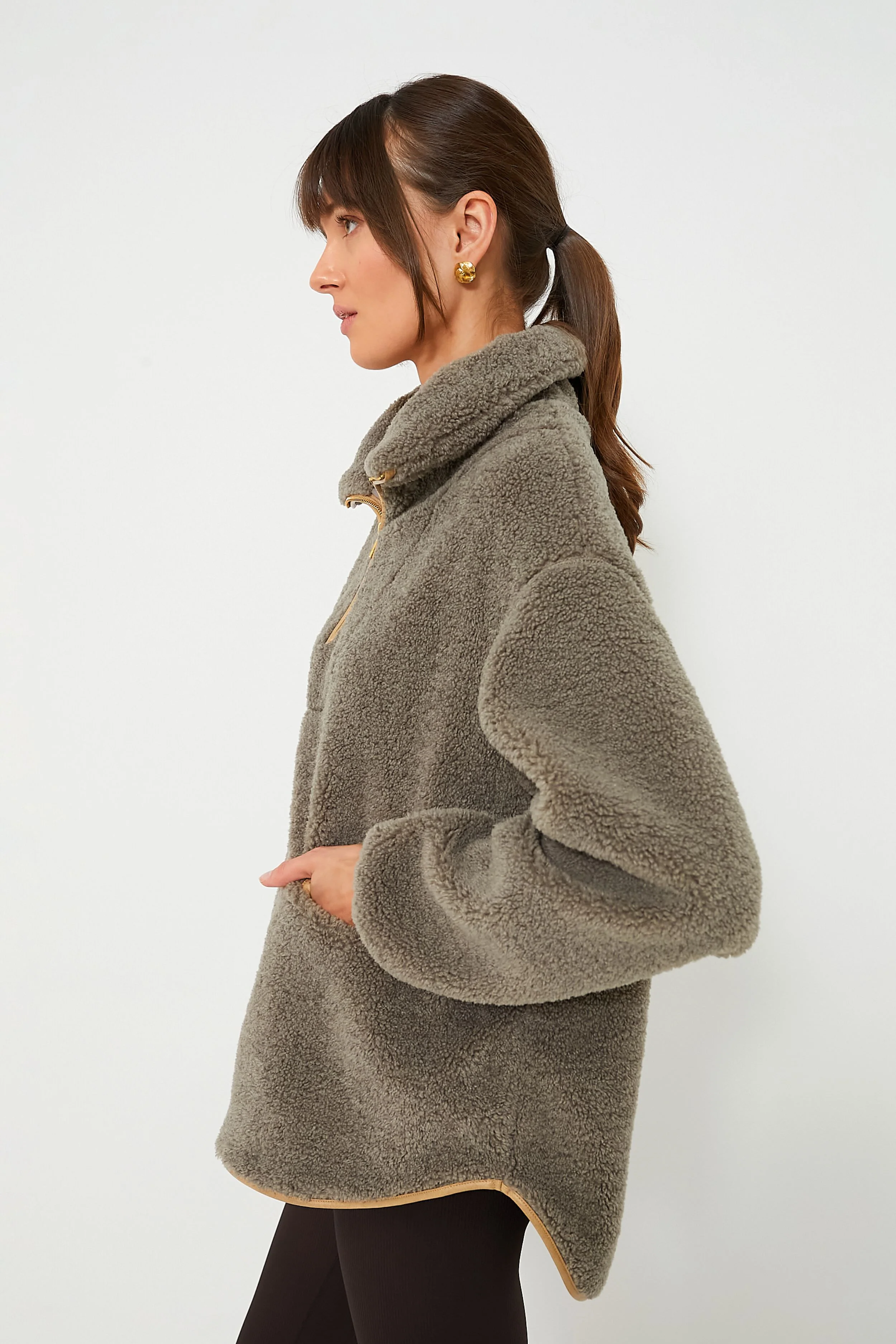 Olive Rhodes Shearling Quarter Zip - Image 3