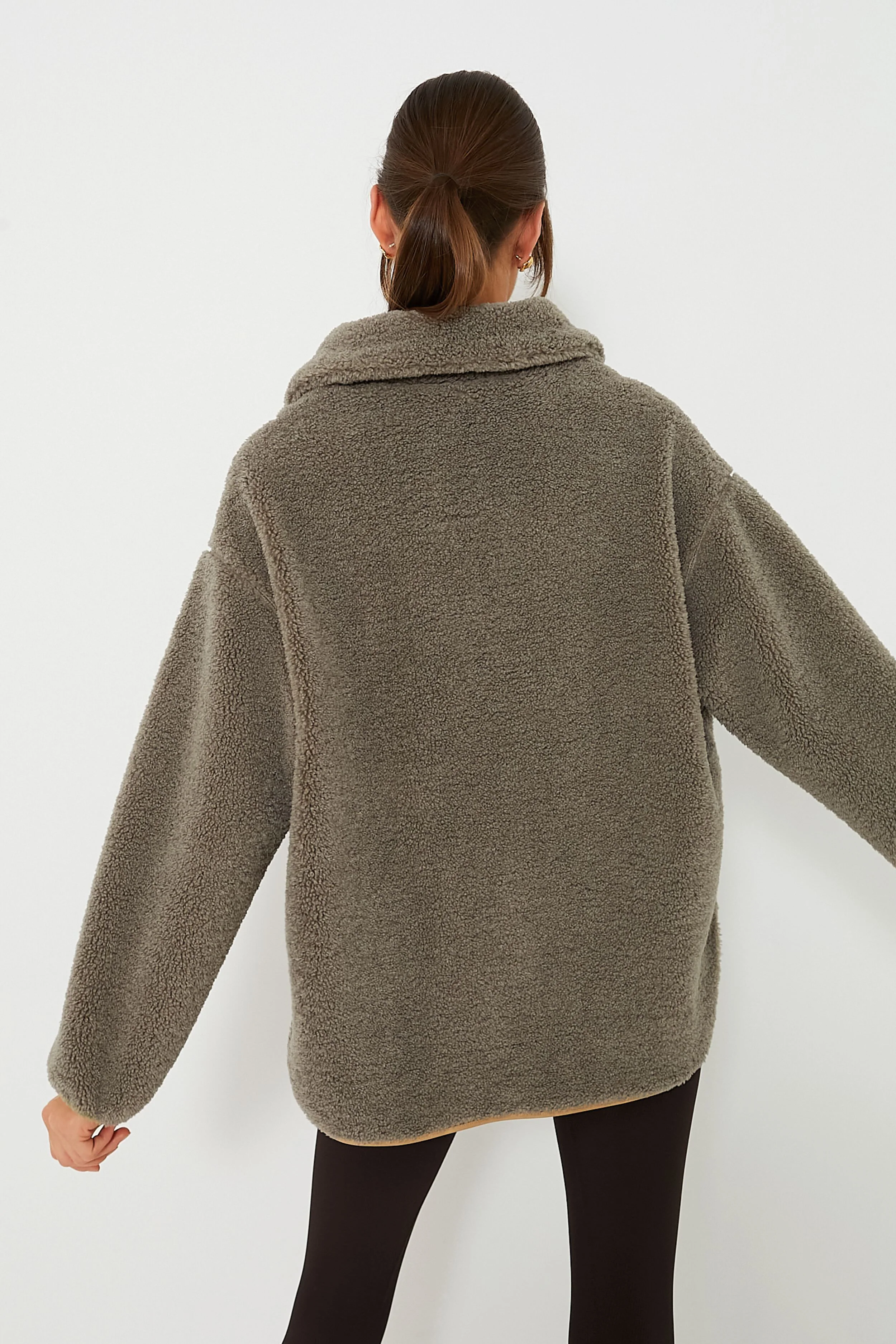 Olive Rhodes Shearling Quarter Zip - Image 4