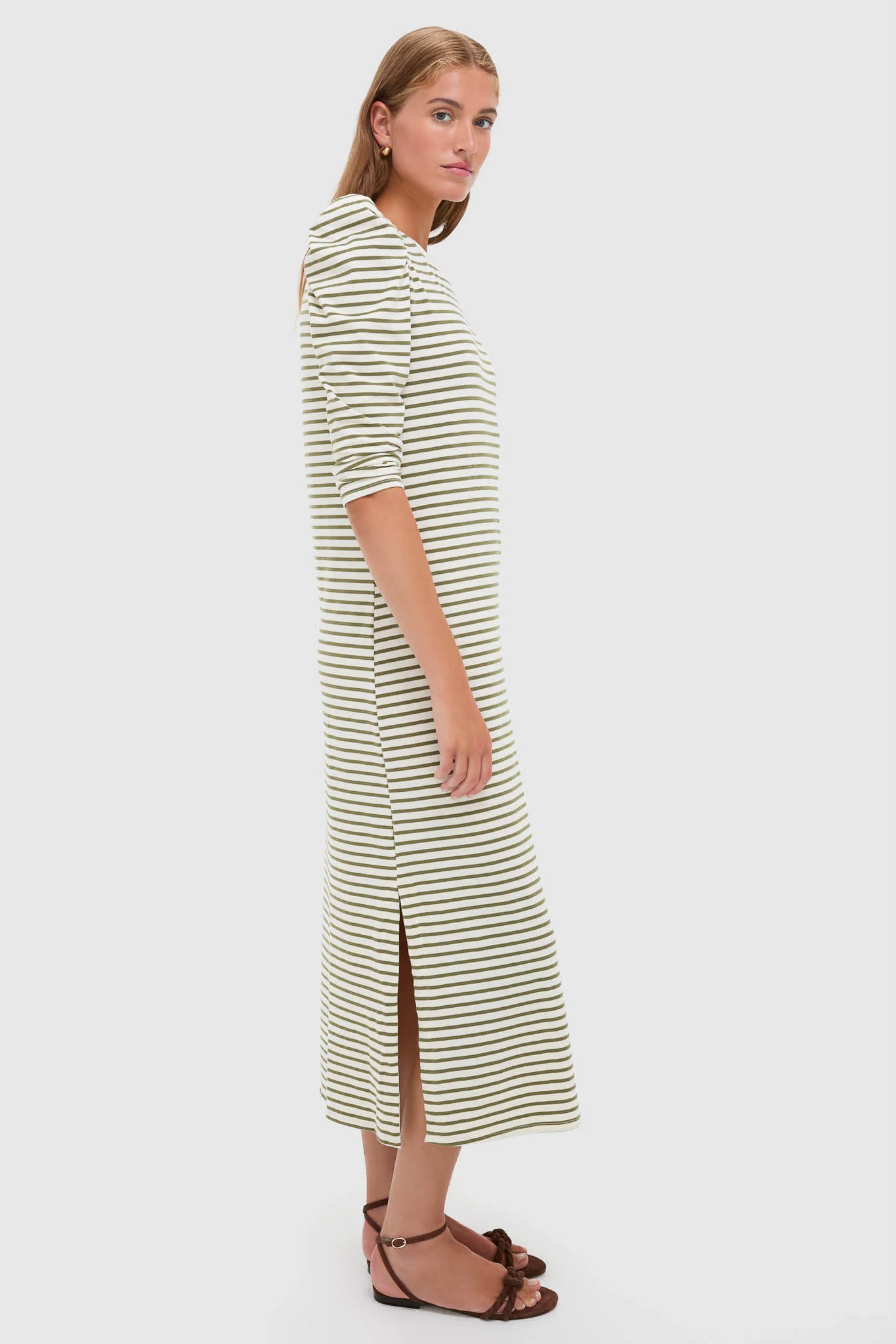 Olive Stripe Vesty Maxi Dress - Image 3