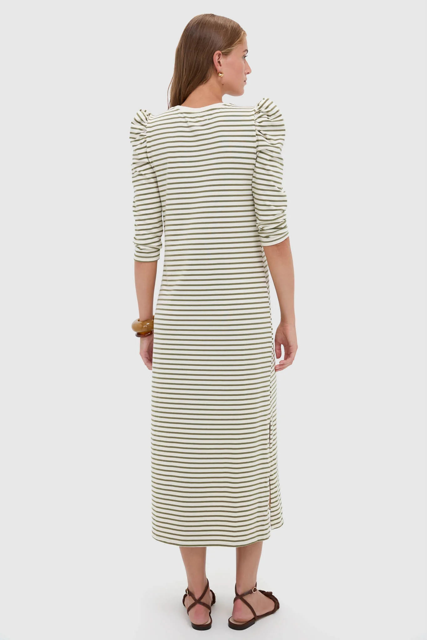 Olive Stripe Vesty Maxi Dress - Image 4