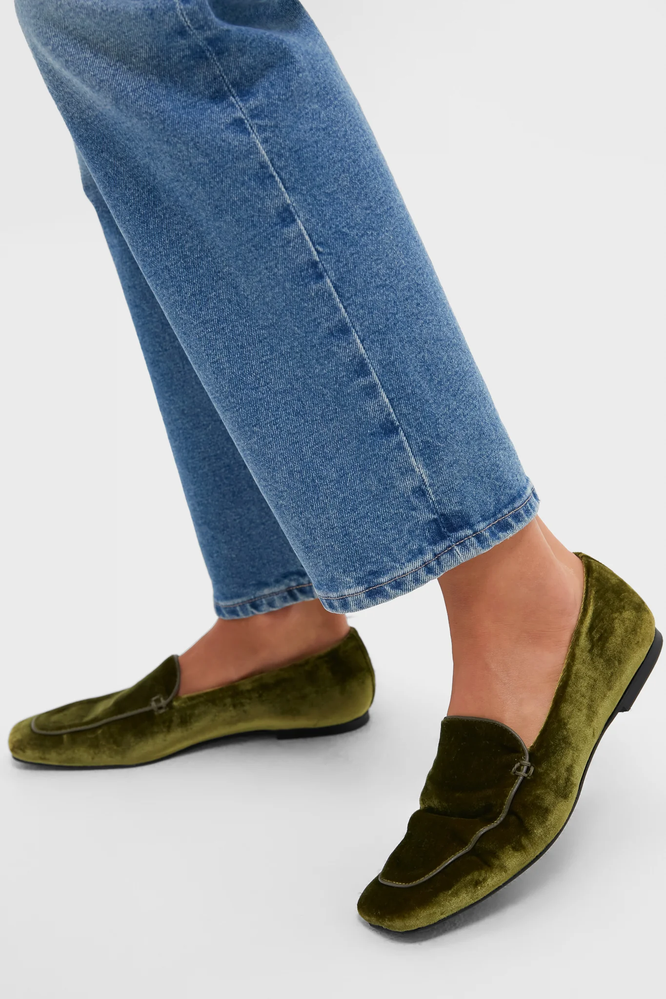 Olive Velvet Kam Loafers - Image 2